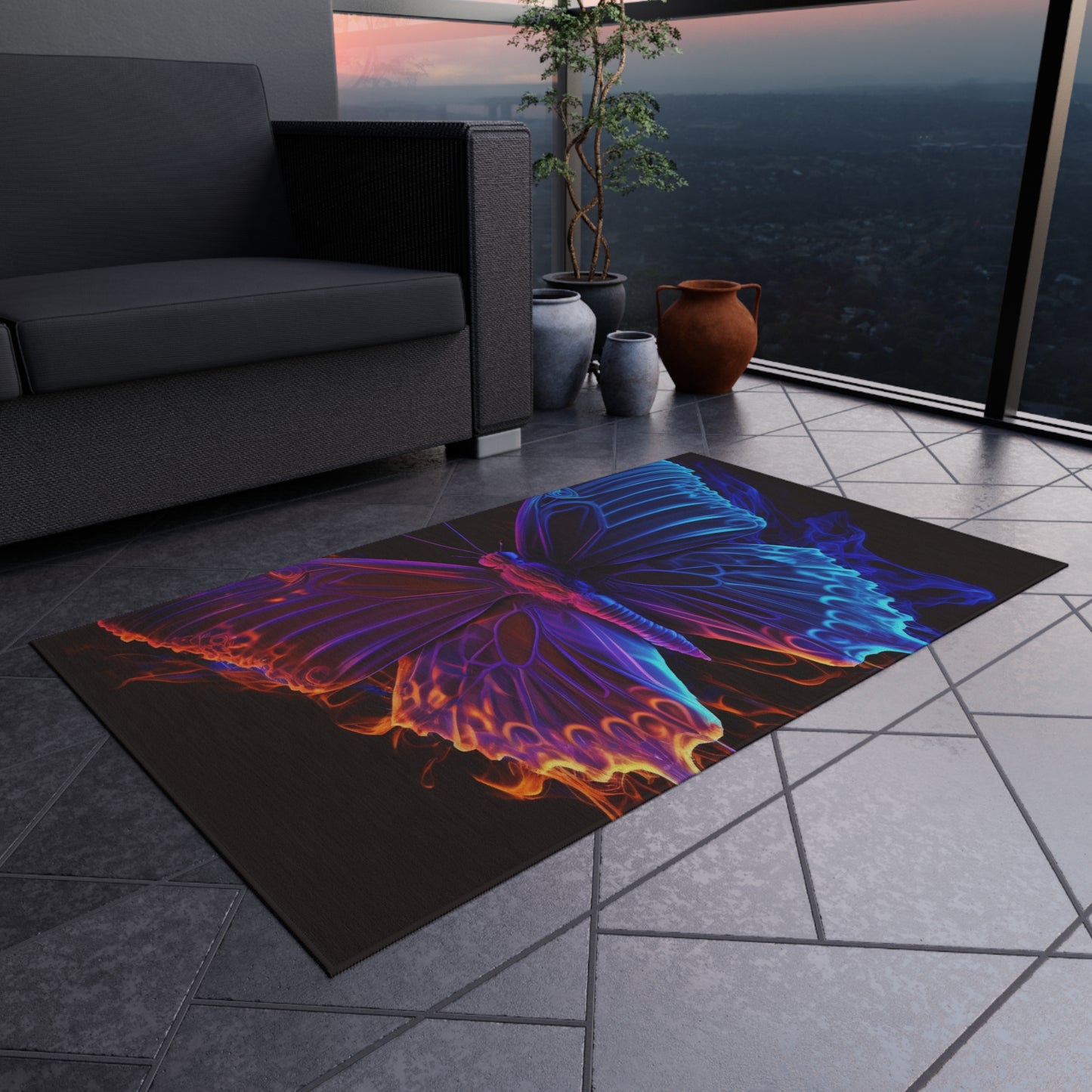 Outdoor Rug  Thermal Butterfly 1