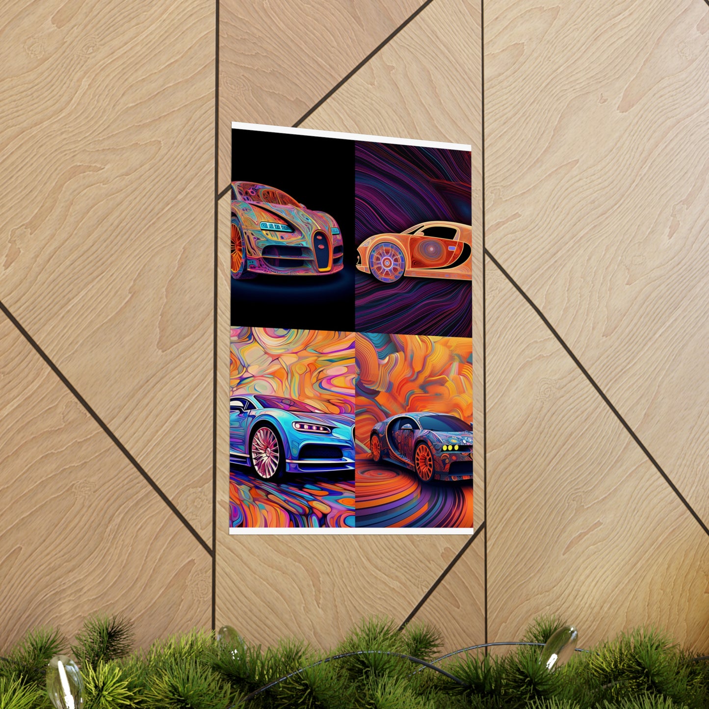 Premium Matte Vertical Posters Bugatti Abstract Concept 5