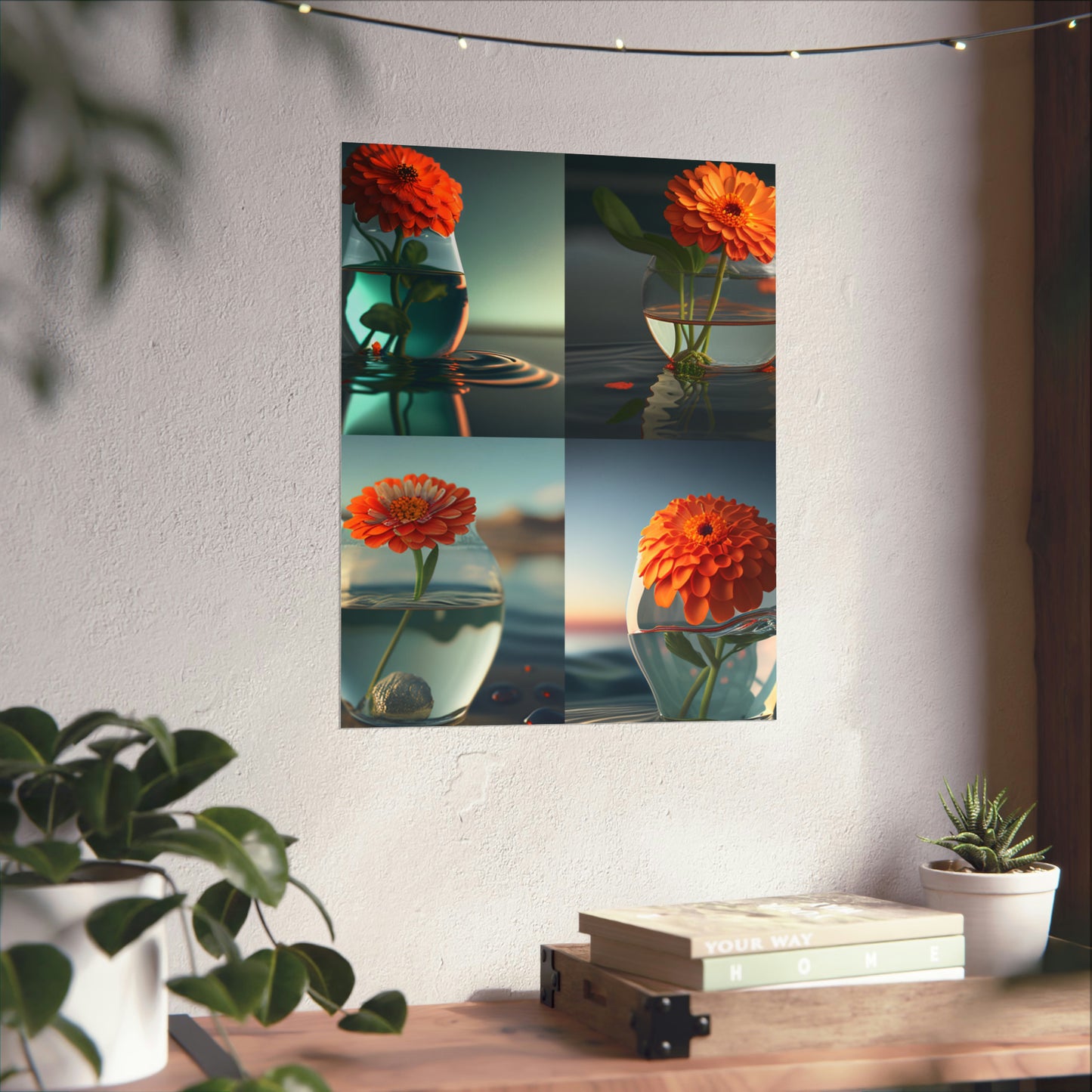 Premium Matte Vertical Posters Orange Zinnia 5