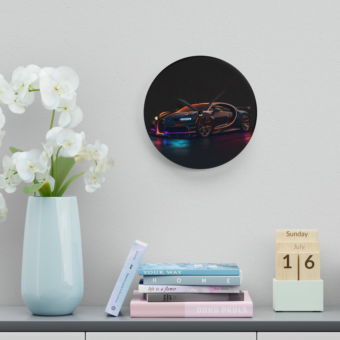 Acrylic Wall Clock Bugatti Chiron Super 4