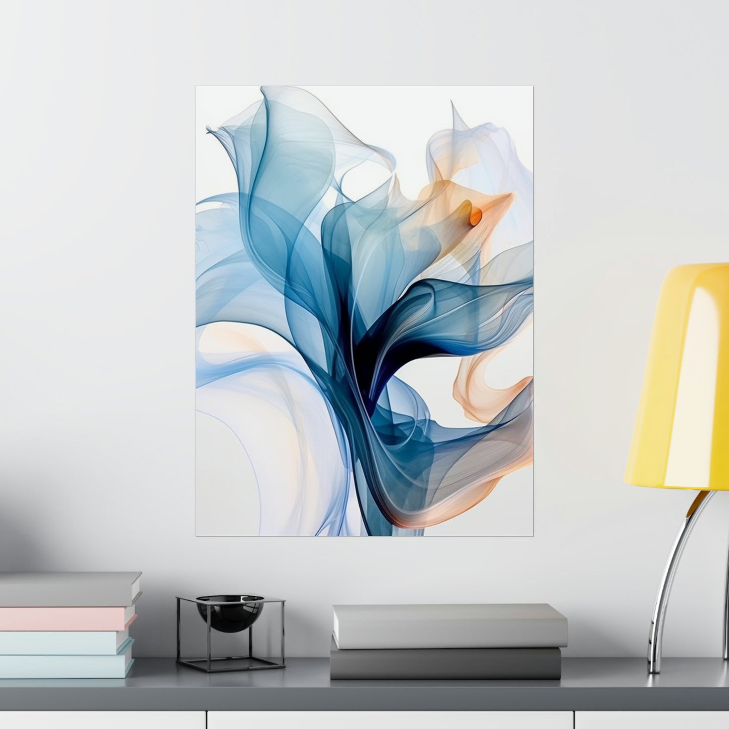 Premium Matte Vertical Posters Blue Tluip Abstract 3