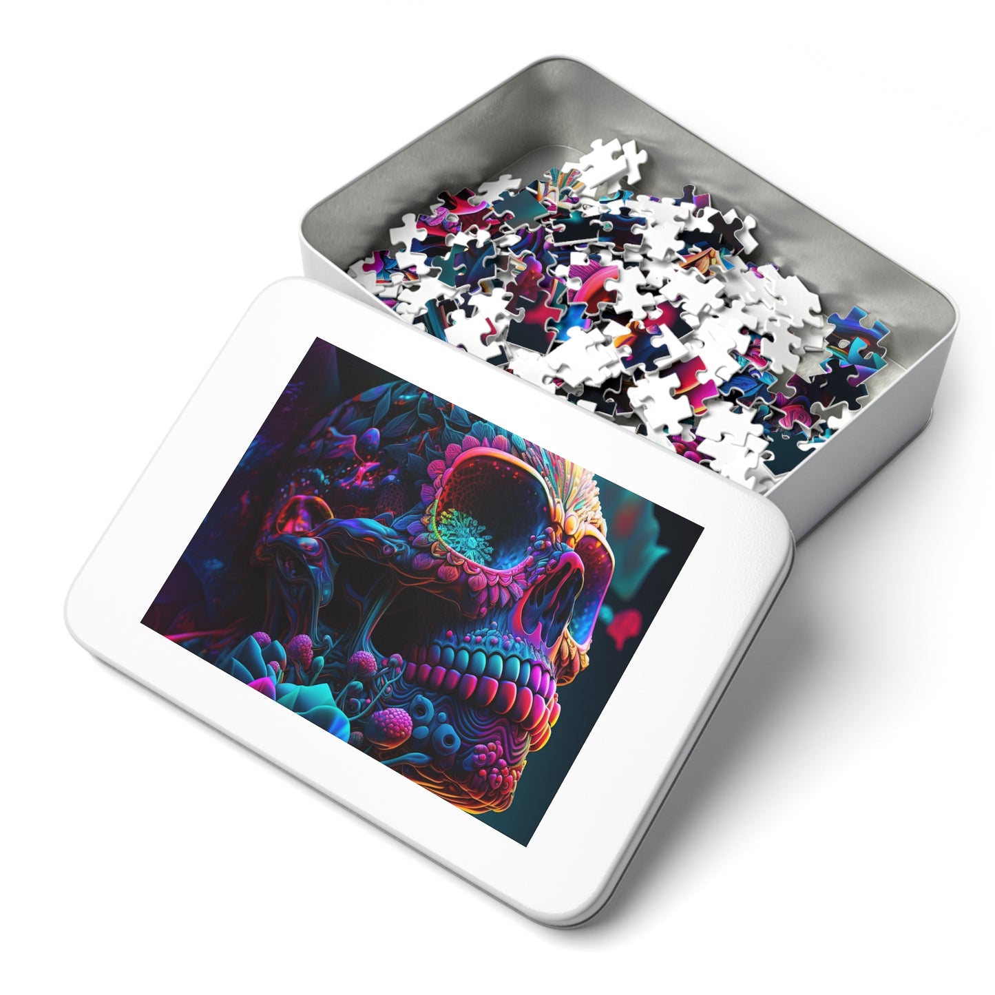 Jigsaw Puzzle (30, 110, 252, 500,1000-Piece) Florescent Skull Death 3