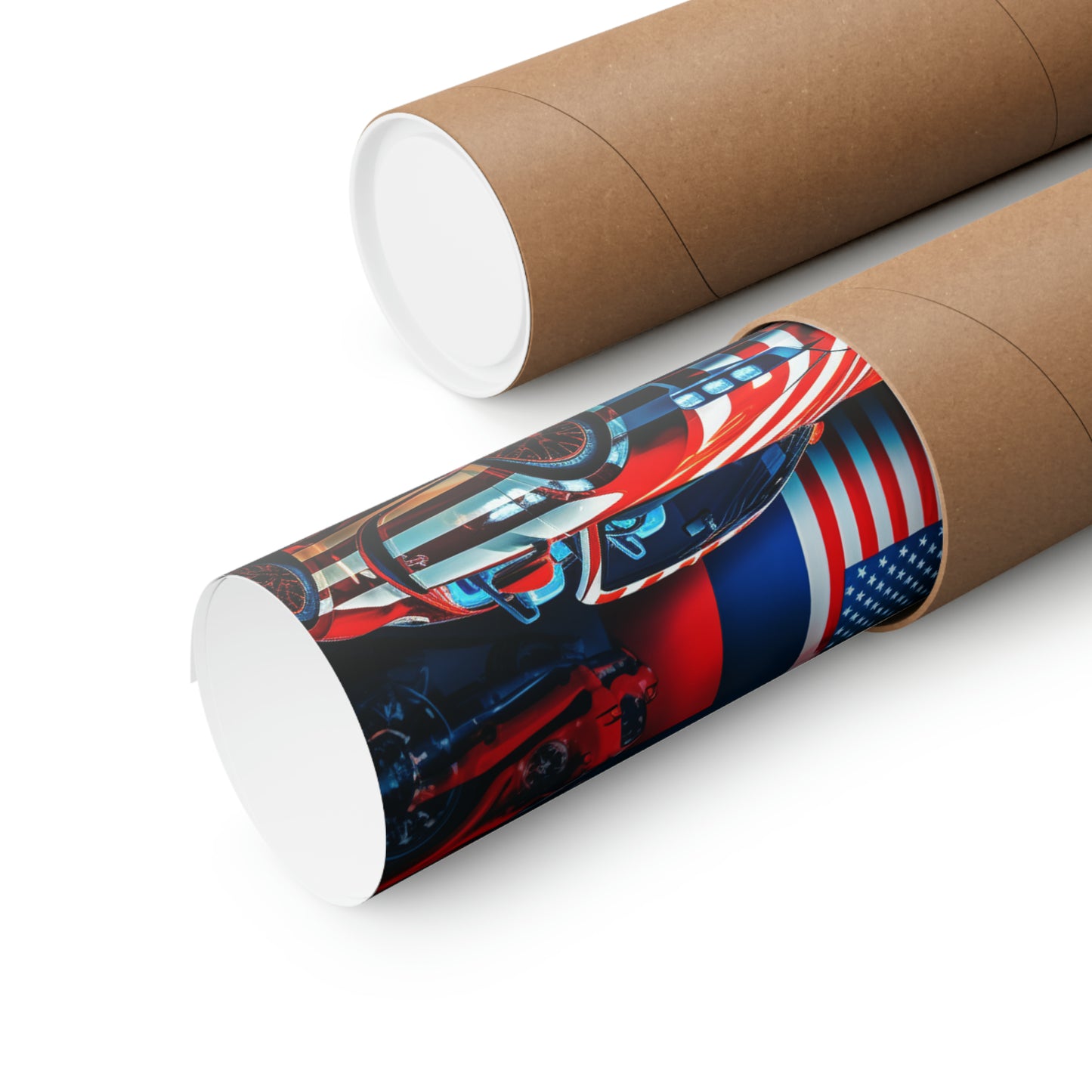 Premium Matte Vertical Posters Macro Bugatti American Flag 2