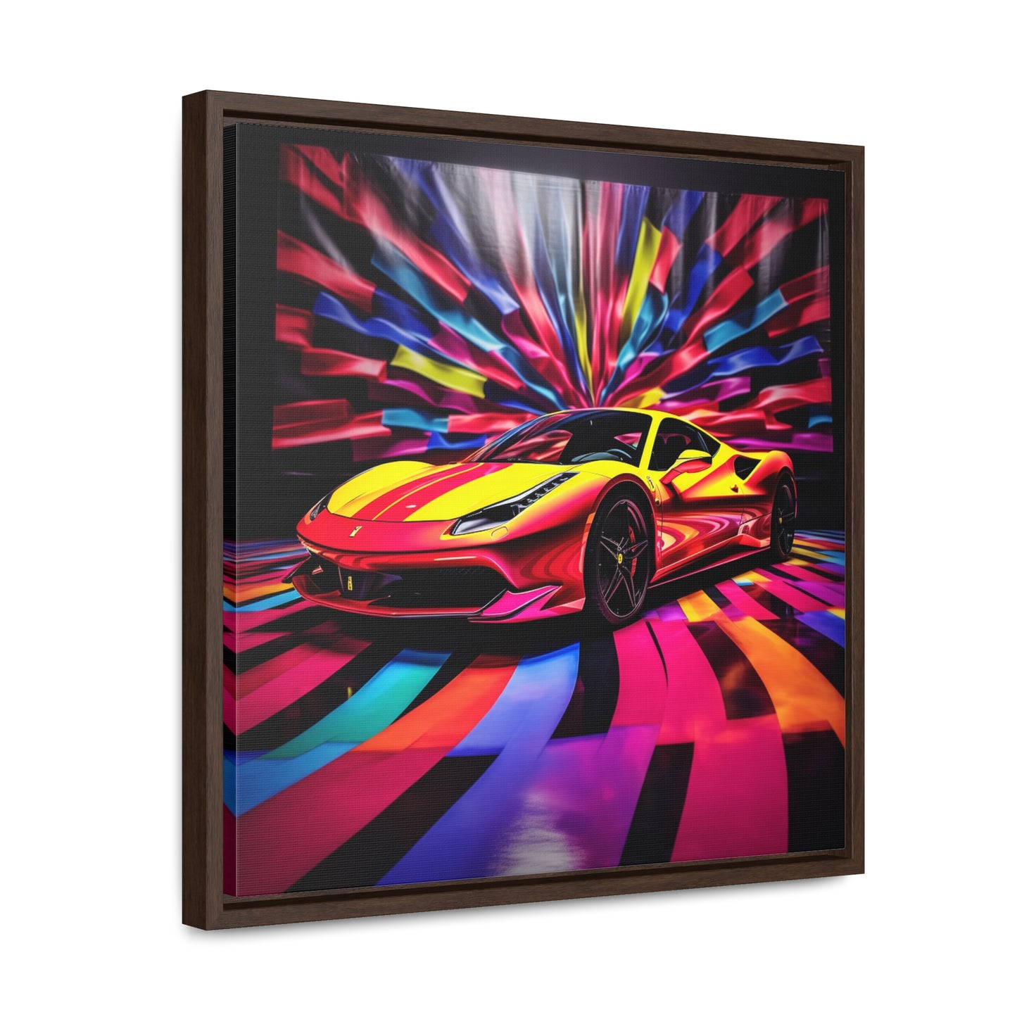 Gallery Canvas Wraps, Square Frame Macro Flag Ferrari 3