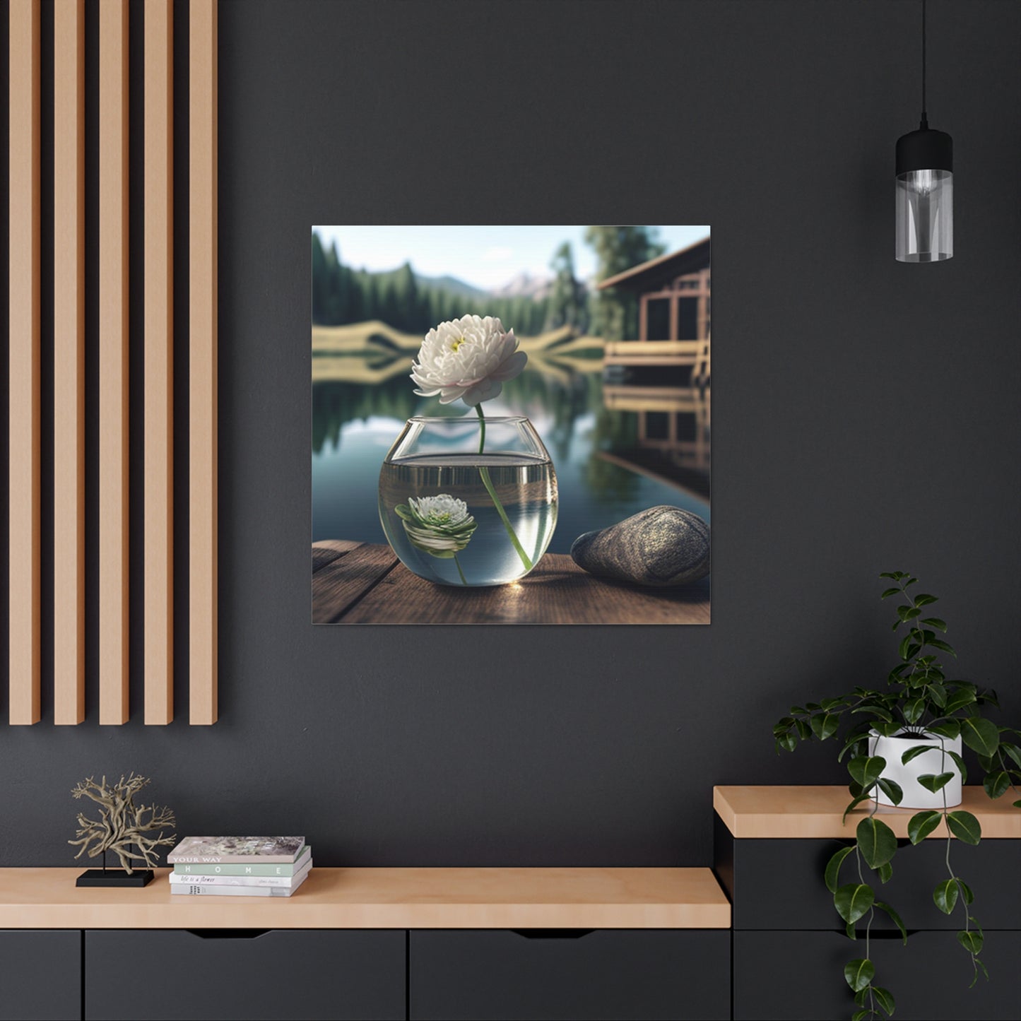 Canvas Gallery Wraps White Peony glass vase 2