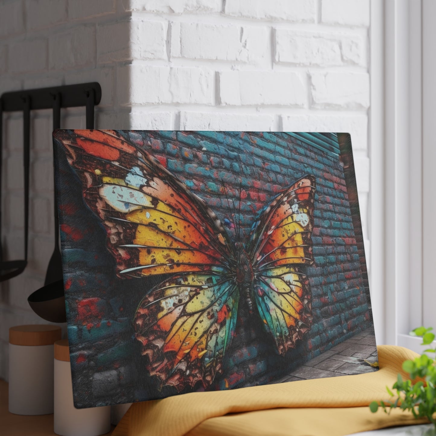 Glass Cutting Board Liquid Street Butterfly 2