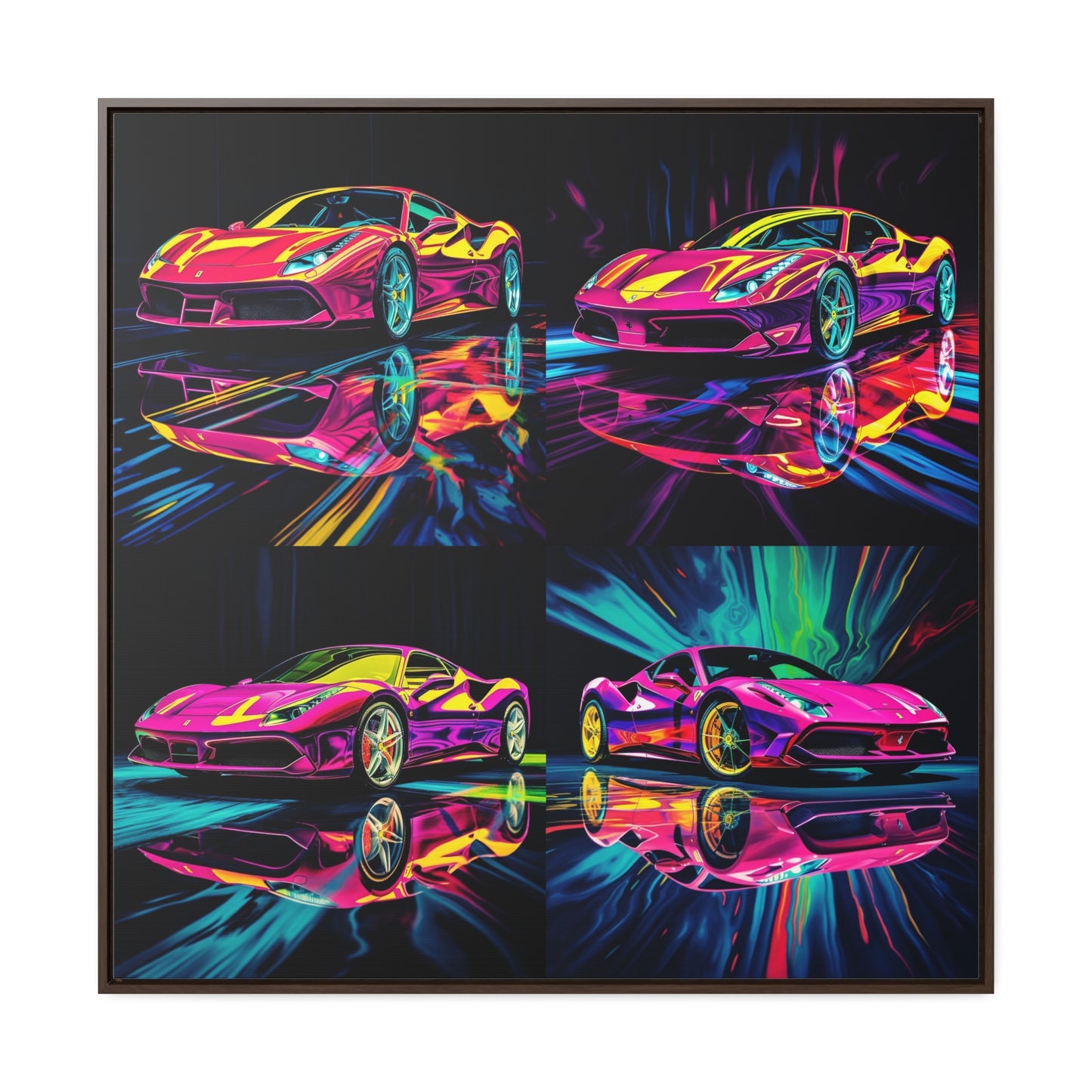 Gallery Canvas Wraps, Square Frame Pink Ferrari Macro 5