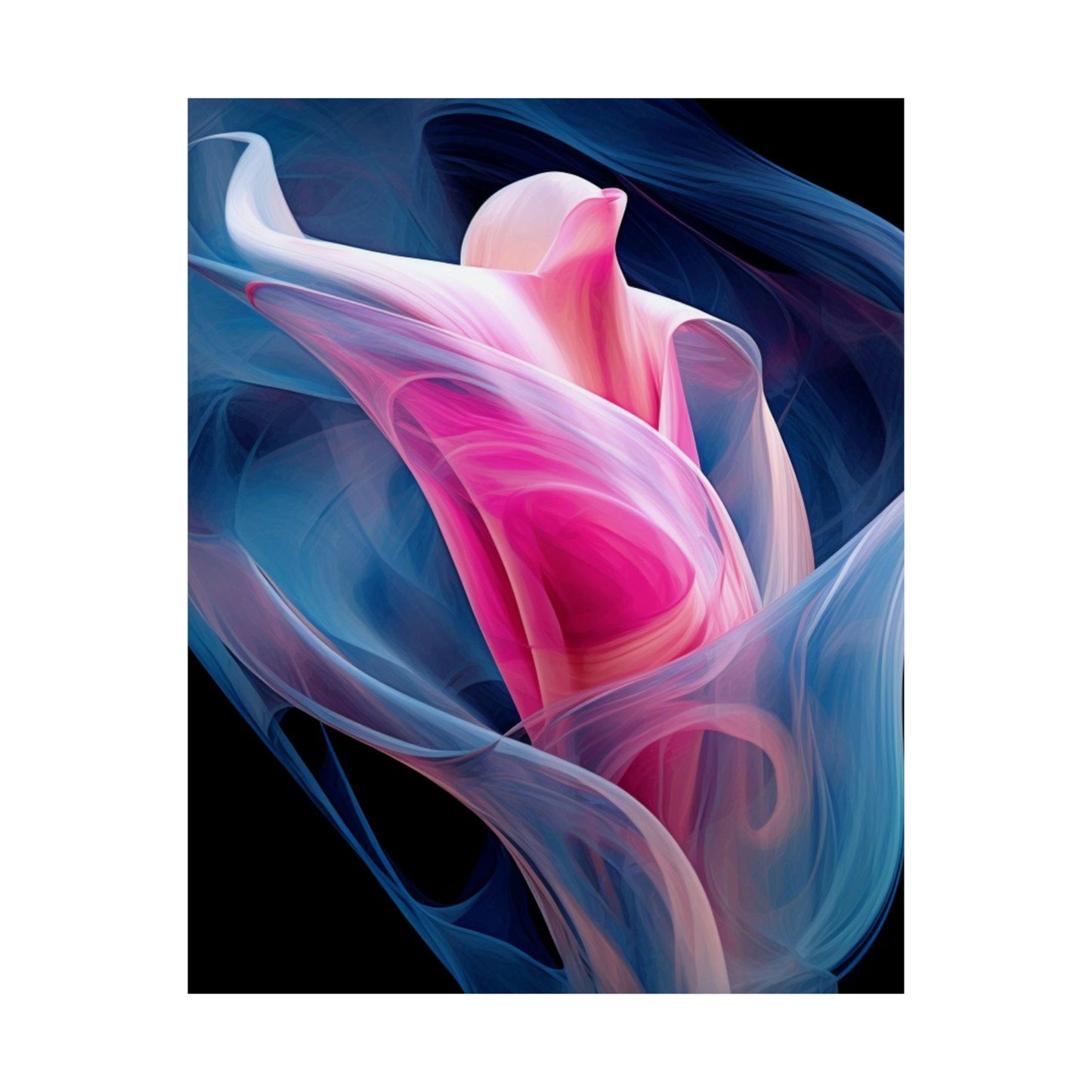 Premium Matte Vertical Posters Pink & Blue Tulip Rose 3