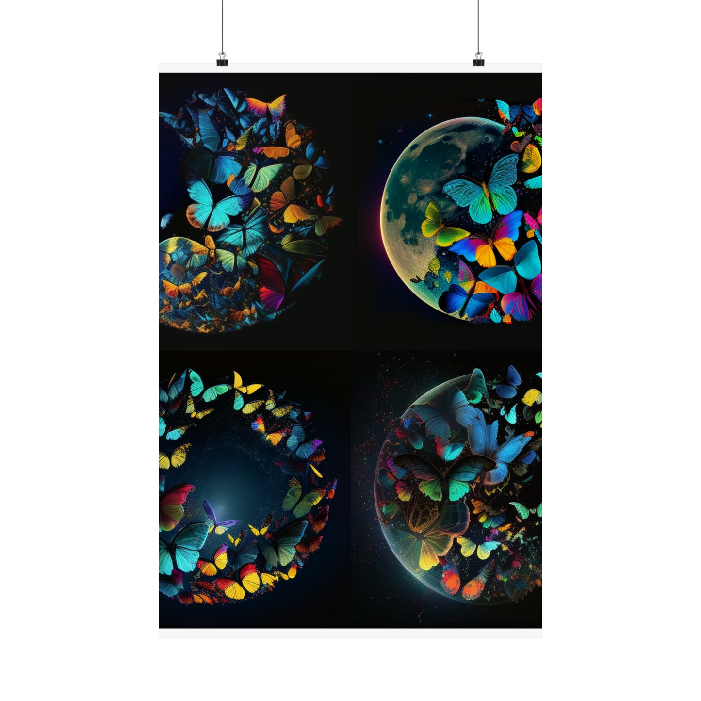 Premium Matte Vertical Posters Moon Butterfly 5