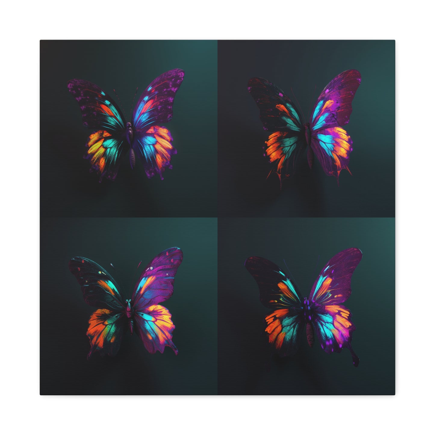 Canvas Gallery Wraps Hyper Colorful Butterfly Purple 5