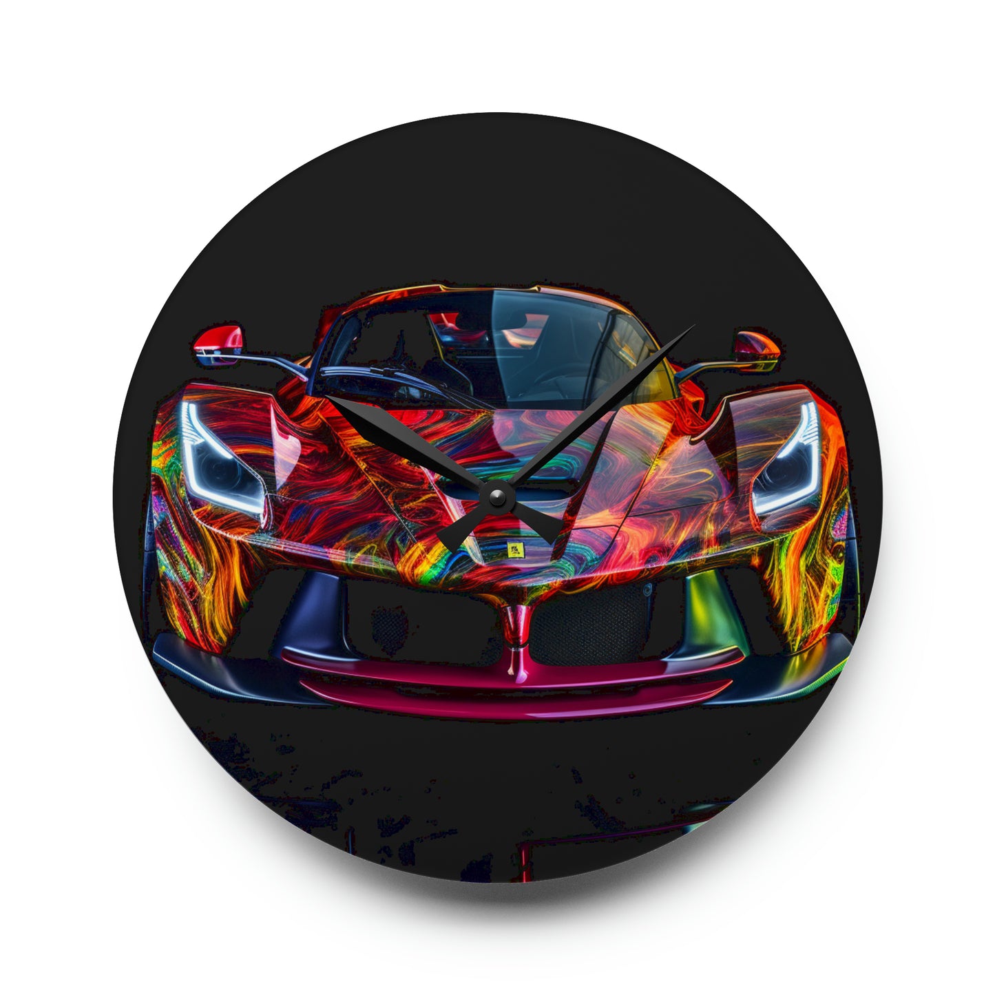 Acrylic Wall Clock Ferrari Neon 3