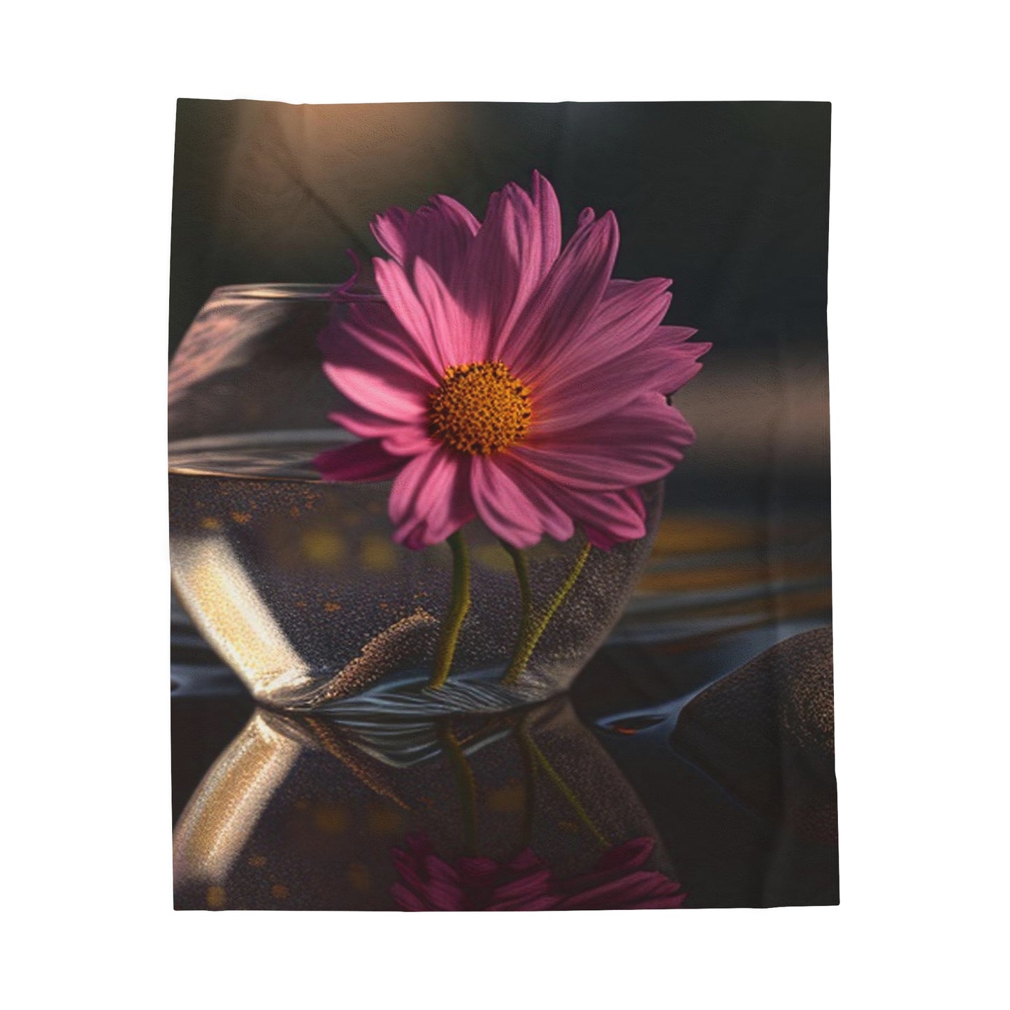 Velveteen Plush Blanket Pink Daisy 4