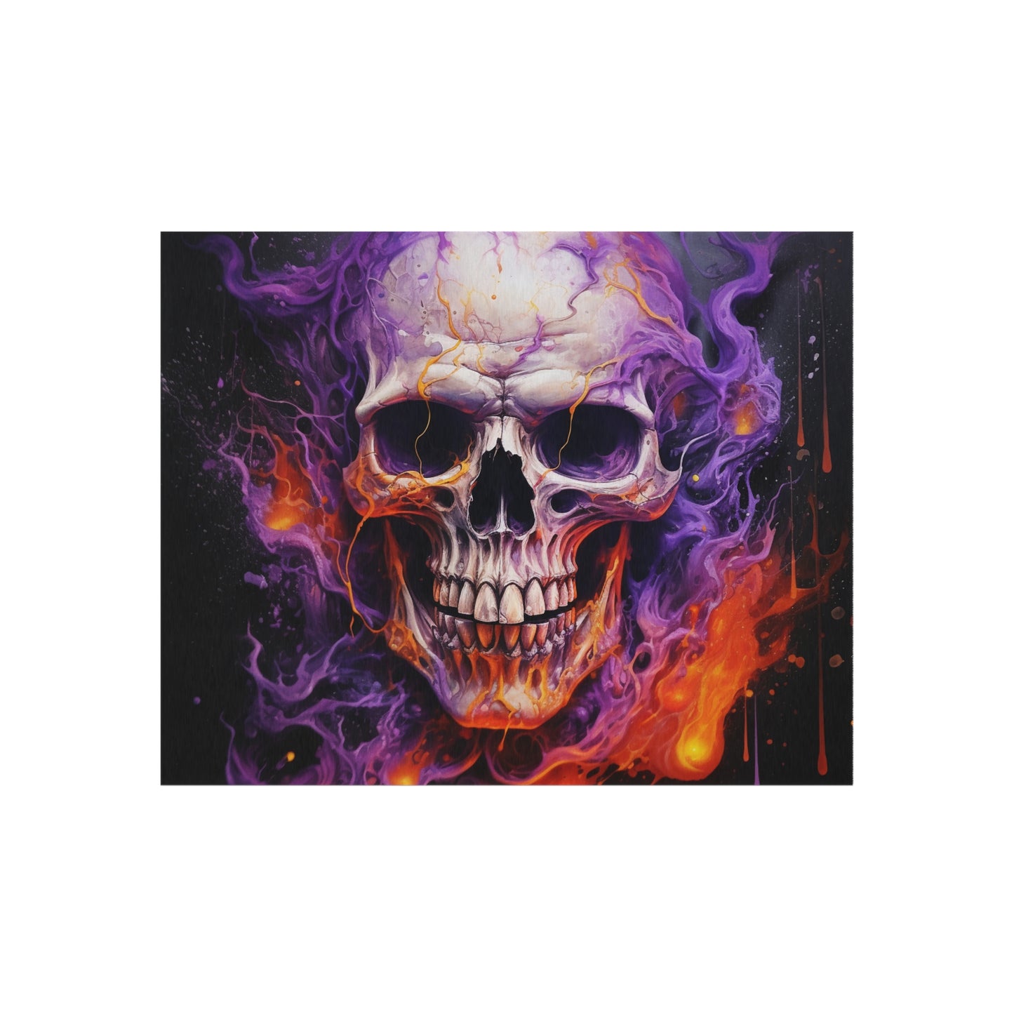 Outdoor Rug  Skull Flames 2