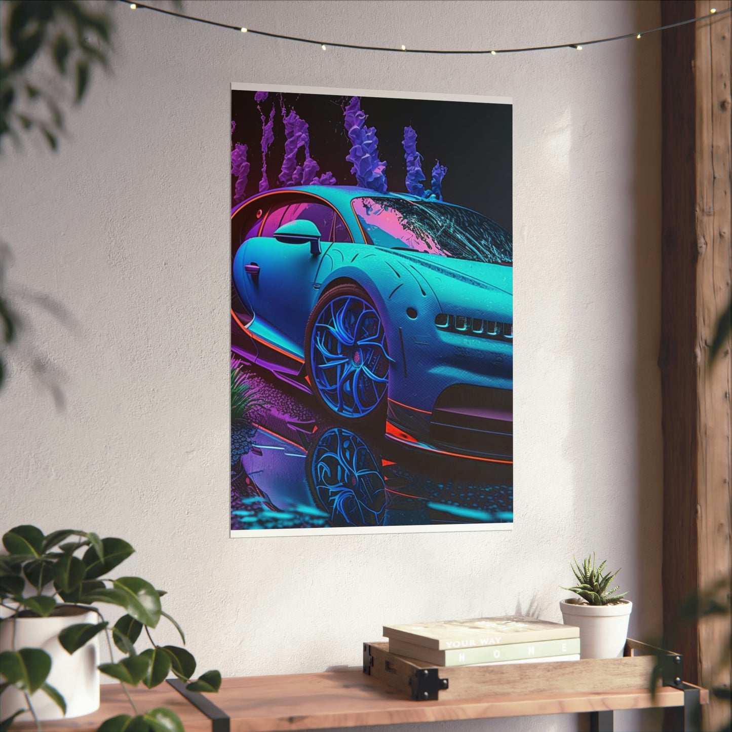 Premium Matte Vertical Posters Bugatti Neon Chiron 2