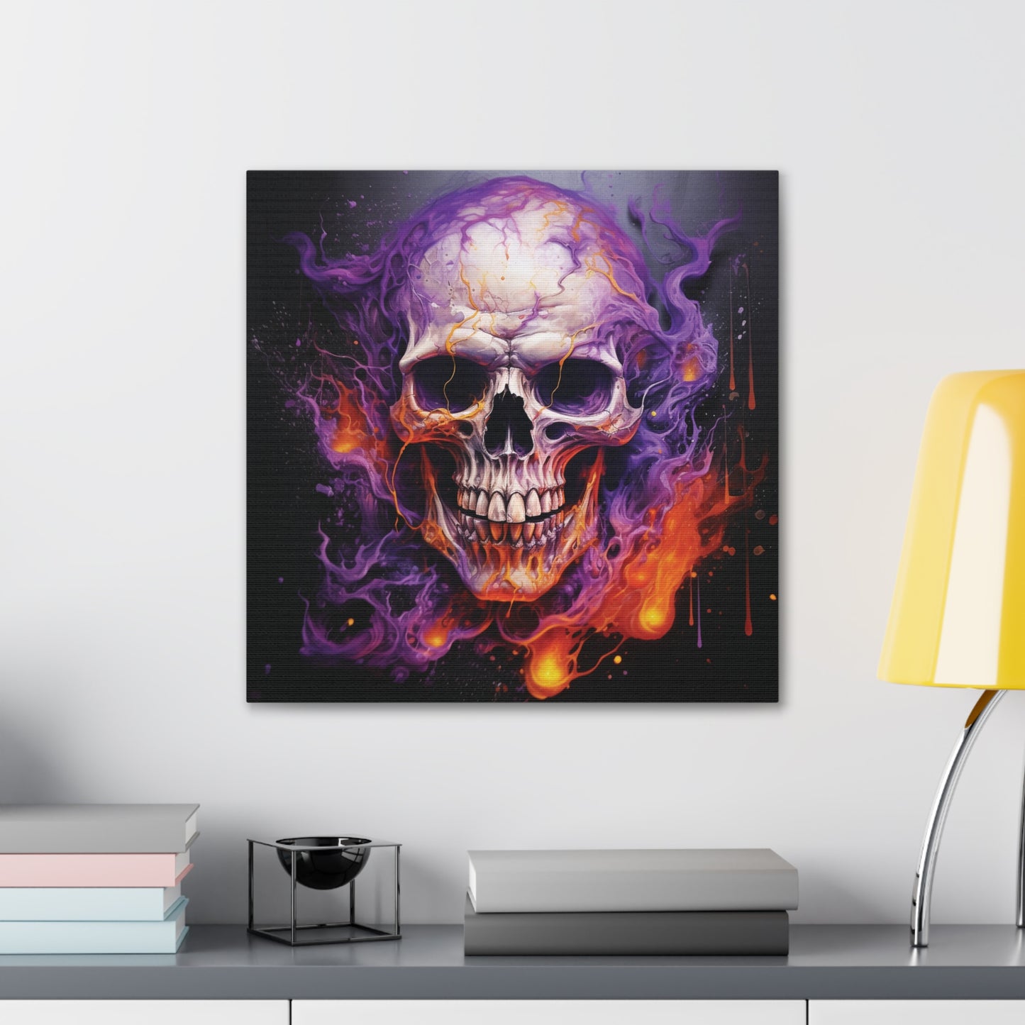 Canvas Gallery Wraps Skull Flames 2