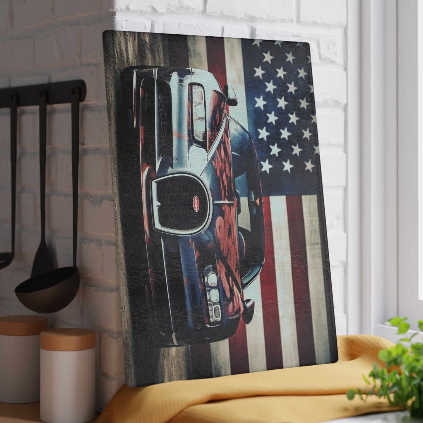 Glass Cutting Board Bugatti Flag 3