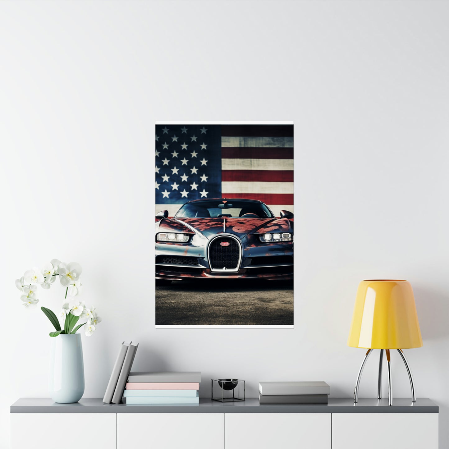 Premium Matte Vertical Posters Bugatti Flag 3