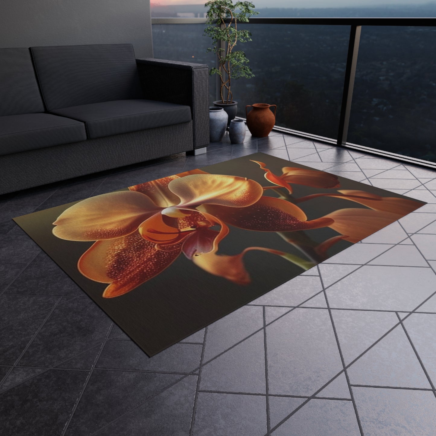 Outdoor Rug  Orange Orchid 1