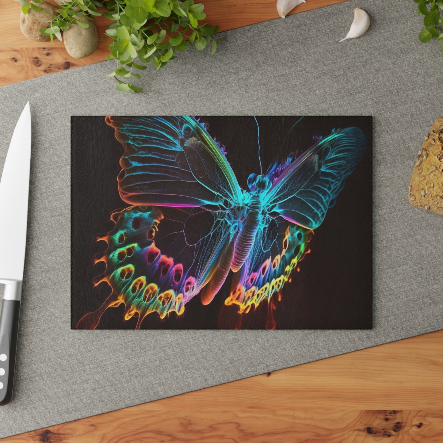 Glass Cutting Board Thermal Butterfly 2