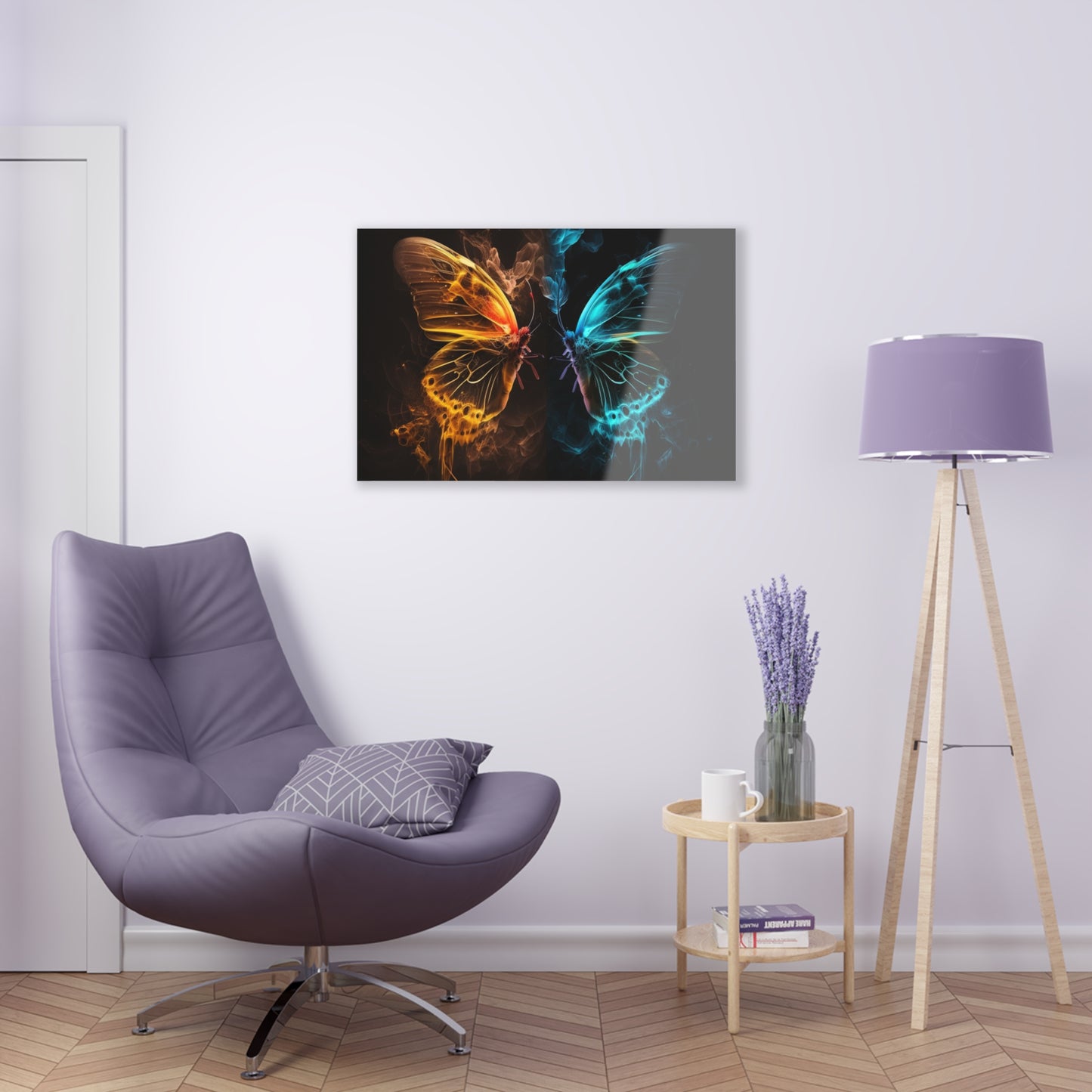 Acrylic Prints Kiss Neon Butterfly 8