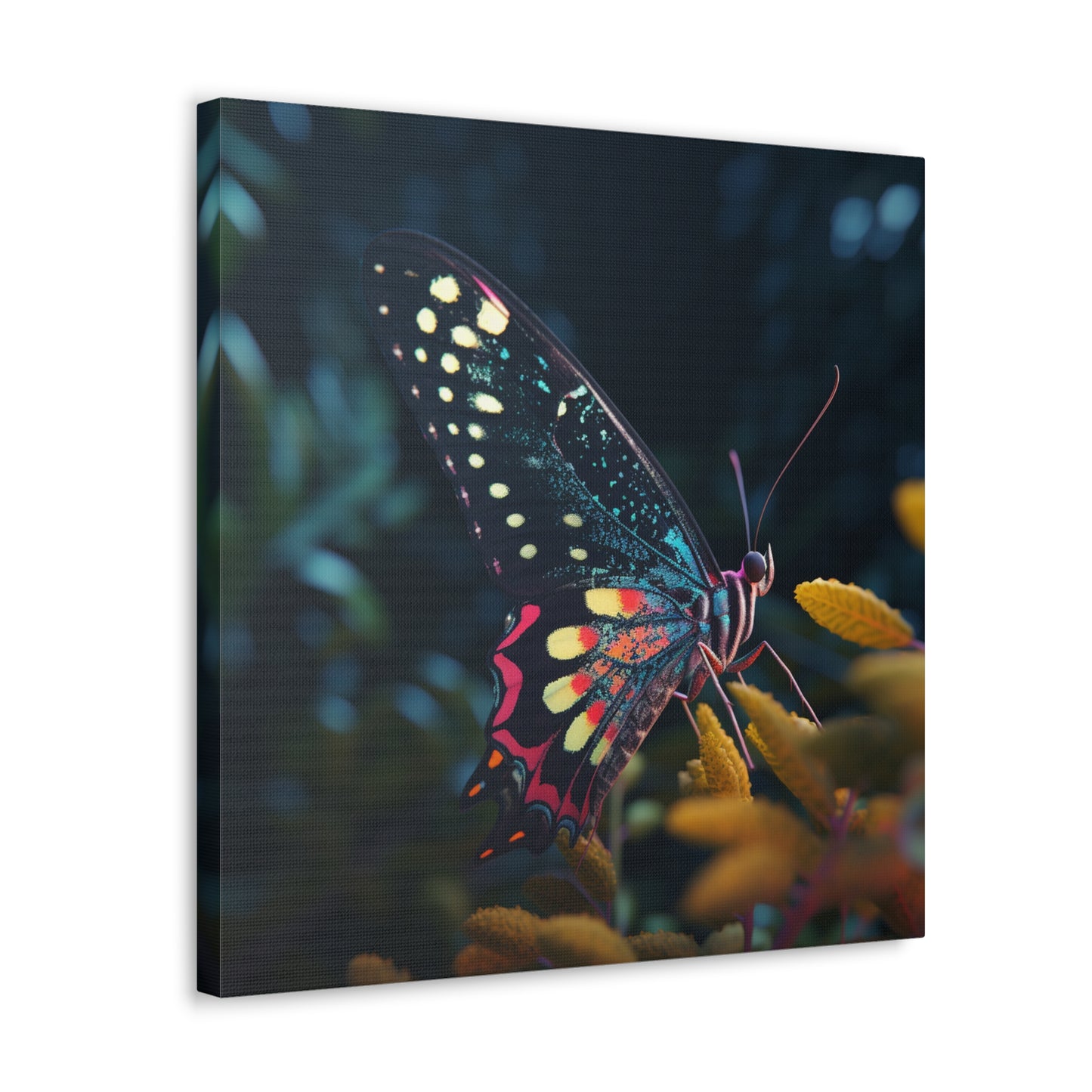 Canvas Gallery Wraps Hyper Colorful Butterfly Macro 2