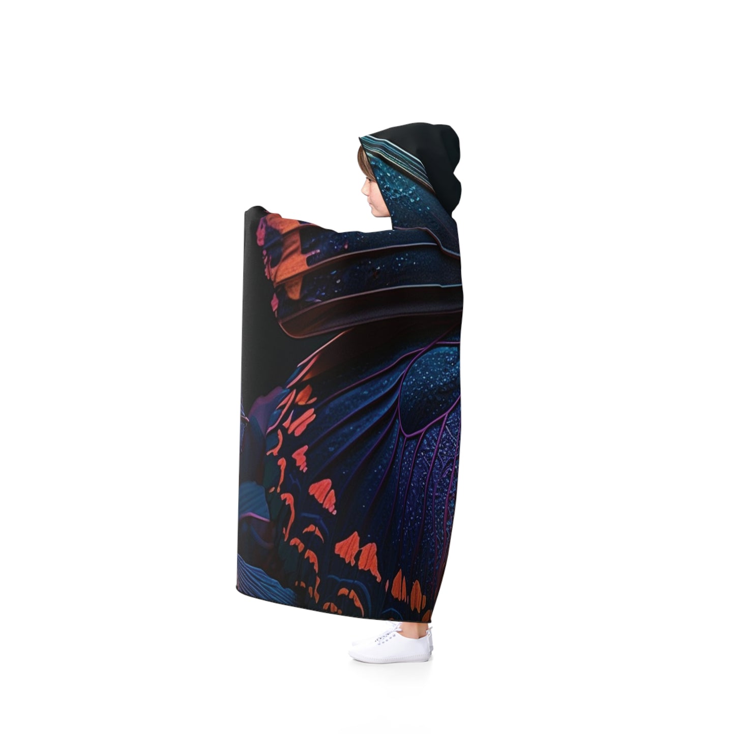 Hooded Blanket Hue Neon Butterfly 3