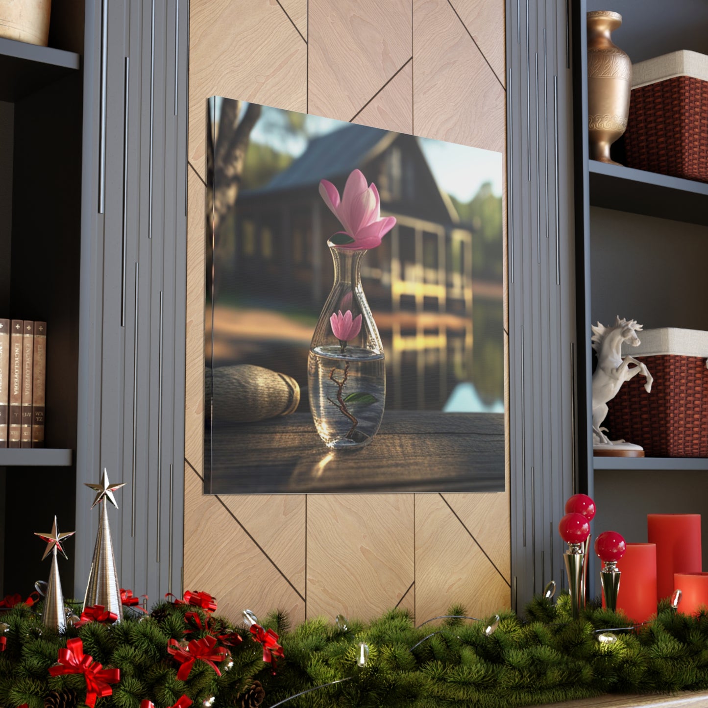 Canvas Gallery Wraps Magnolia in a Glass vase 4
