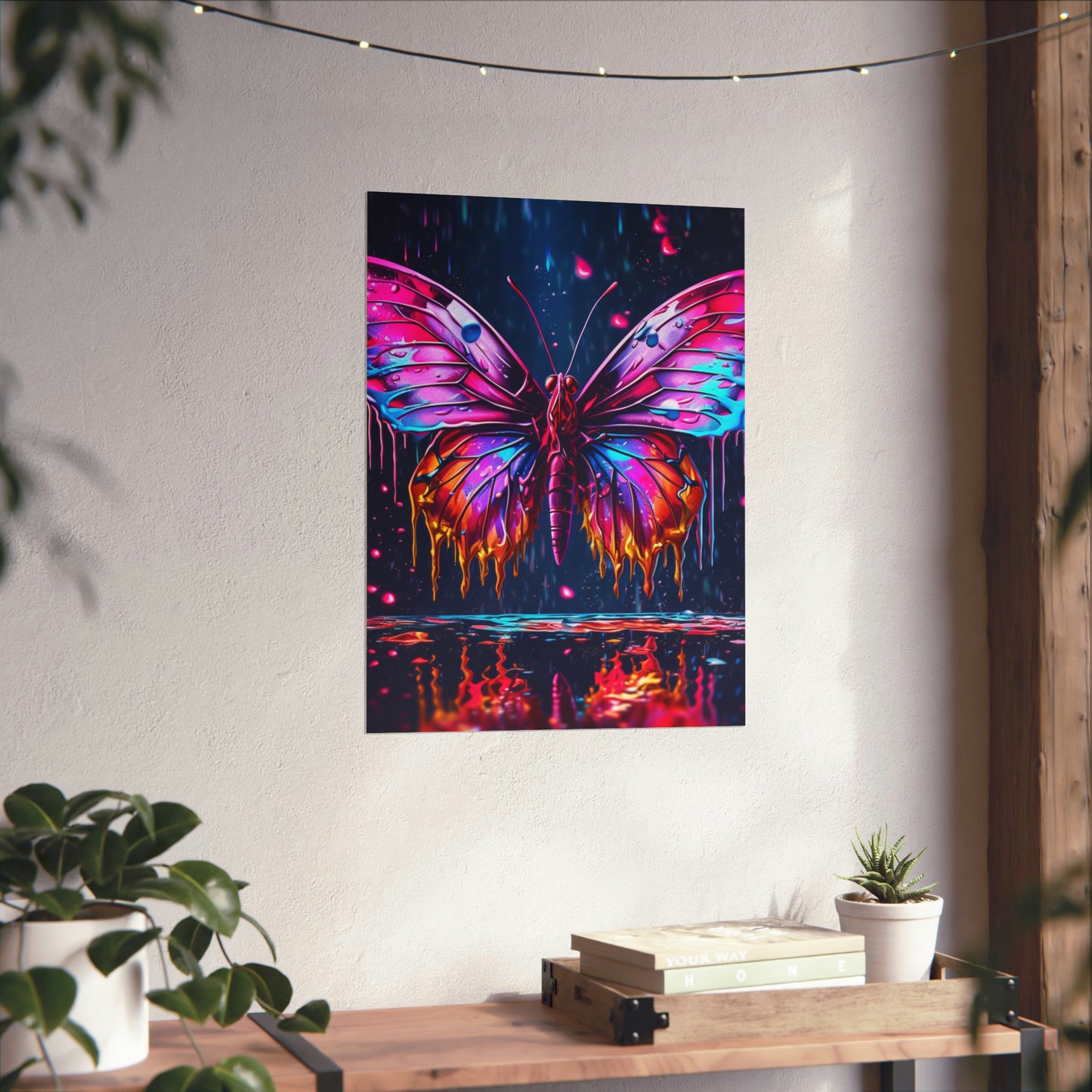 Premium Matte Vertical Posters Pink Butterfly Flair 2