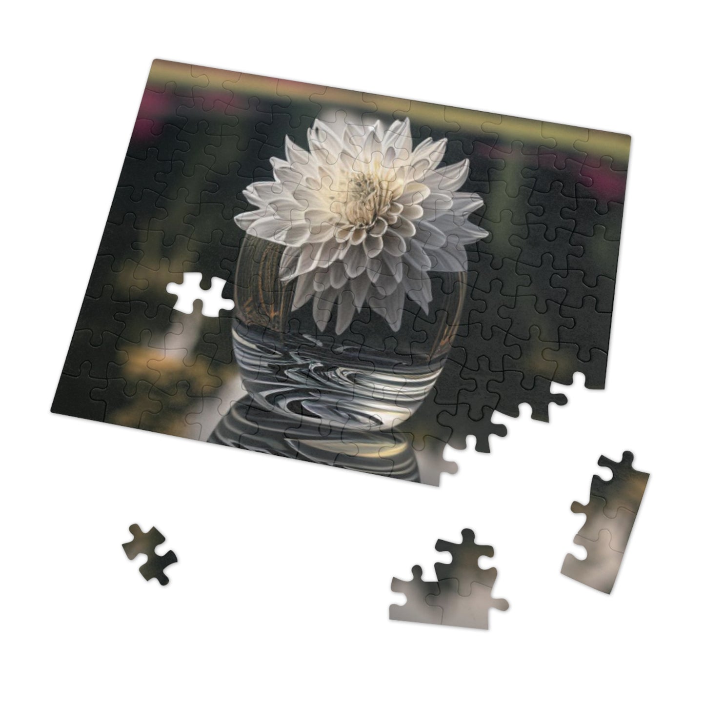 Jigsaw Puzzle (30, 110, 252, 500,1000-Piece) White Dahlia 2