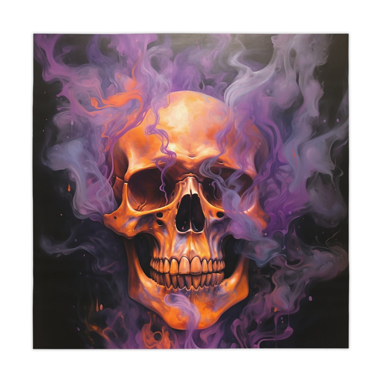 Tablecloth Skull Flames 4