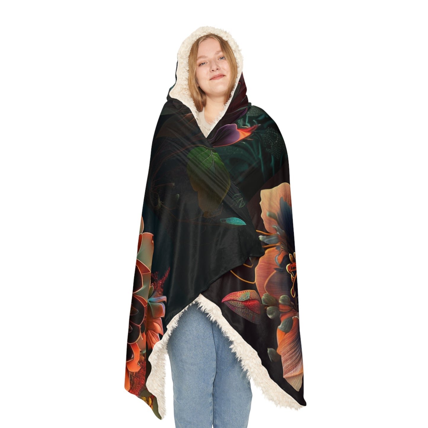 Snuggle Hooded Blanket Flower Arangment 5