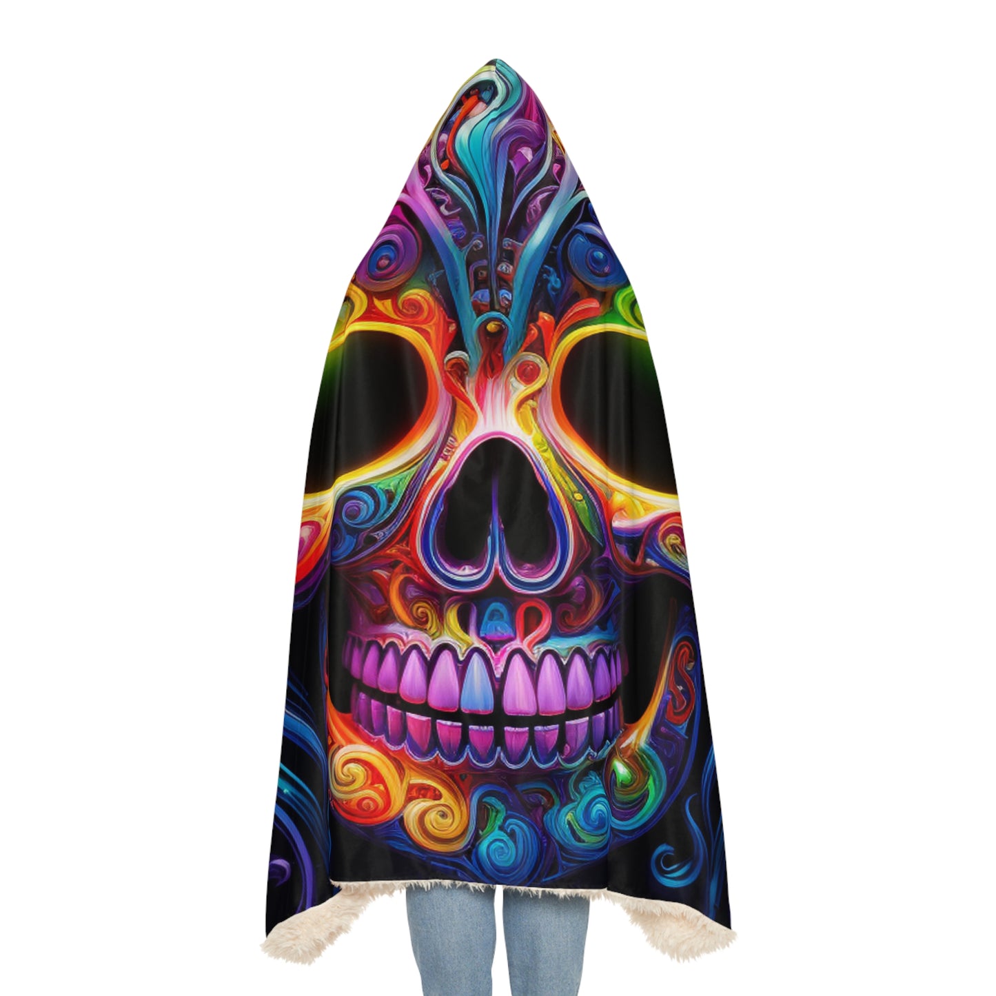 Snuggle Hooded Blanket Macro Skull Color 2