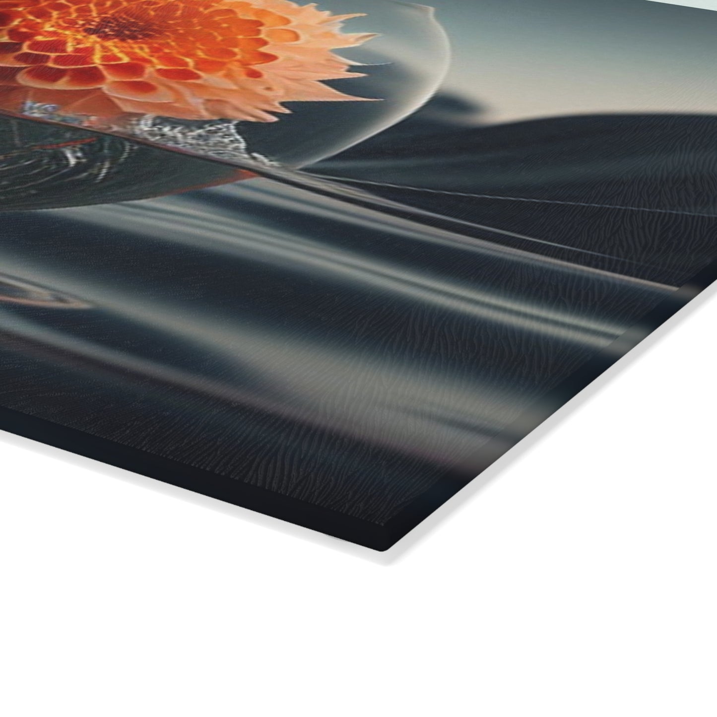 Glass Cutting Board Dahlia Orange 3