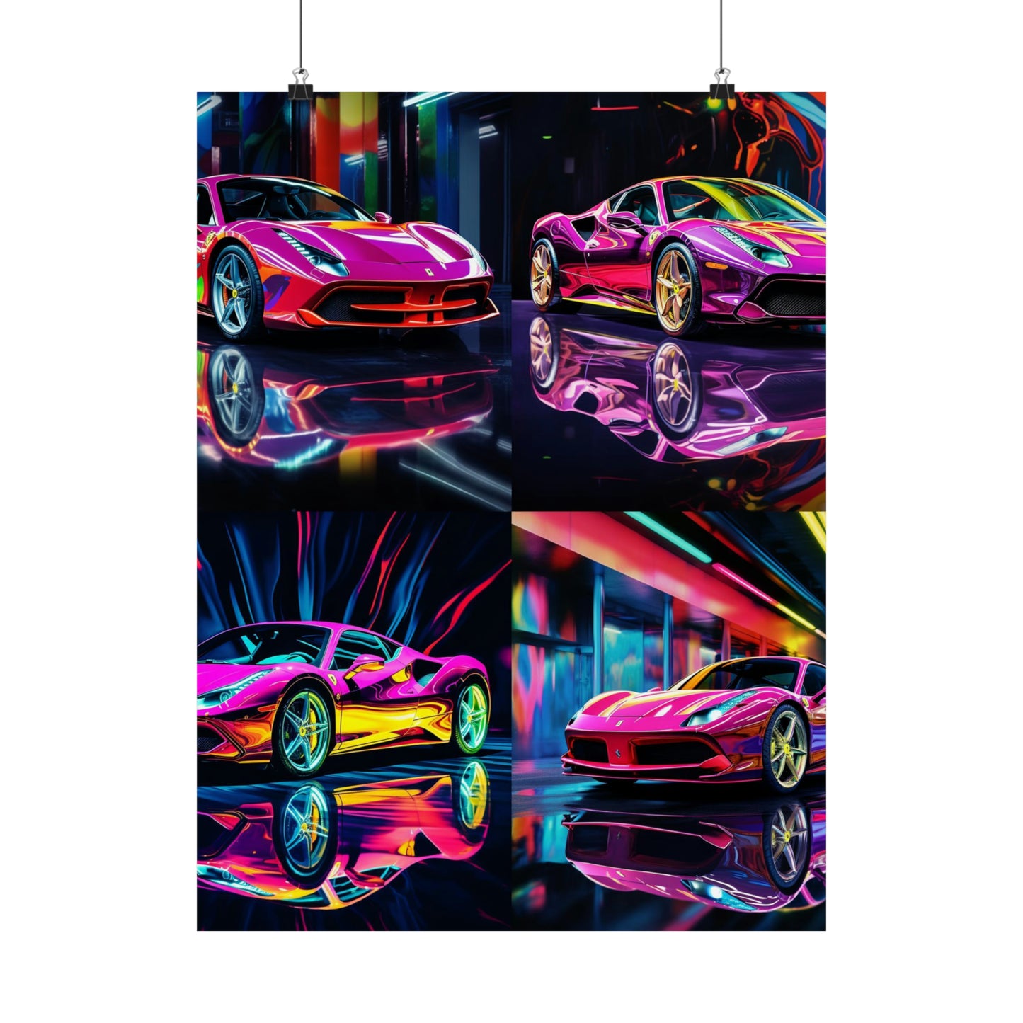 Premium Matte Vertical Posters Pink Macro Ferrari 5