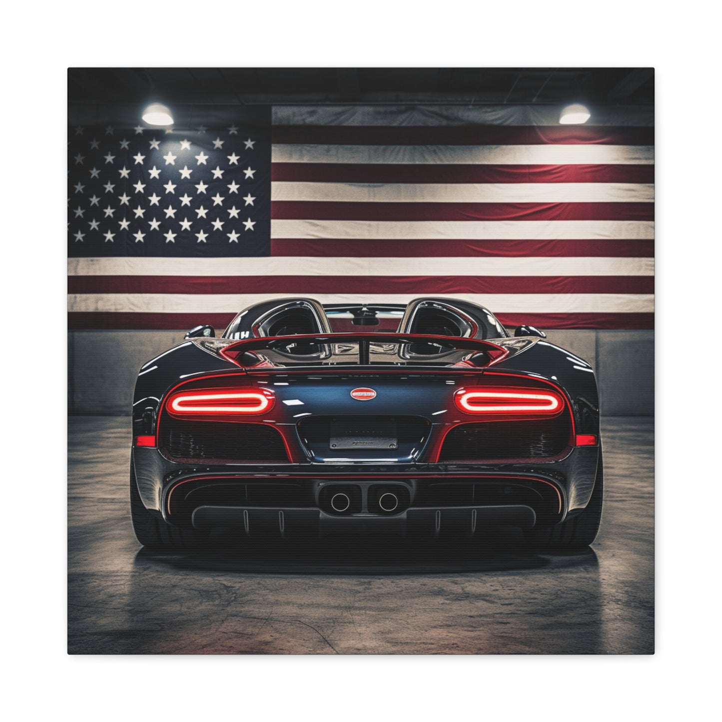 Canvas Gallery Wraps American Flag Background Bugatti 4