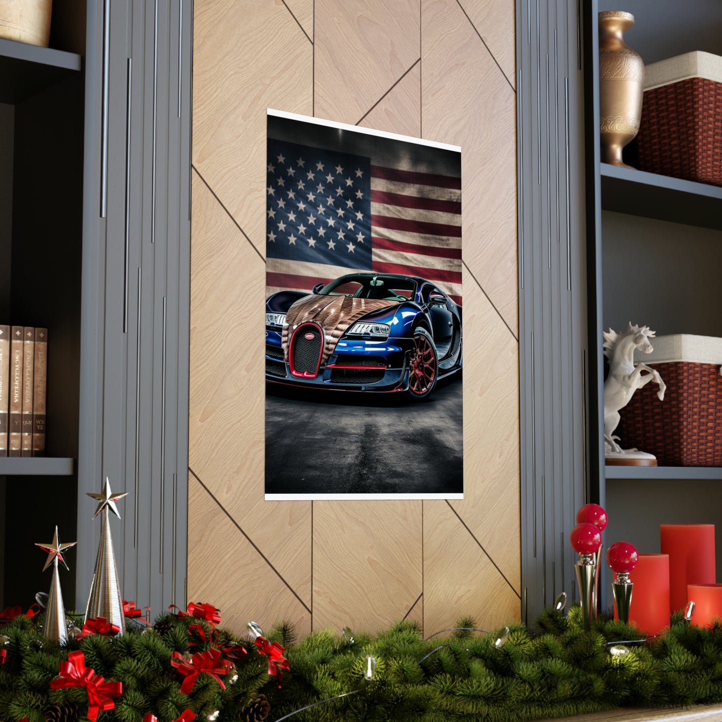 Premium Matte Vertical Posters Bugatti American Flag 4