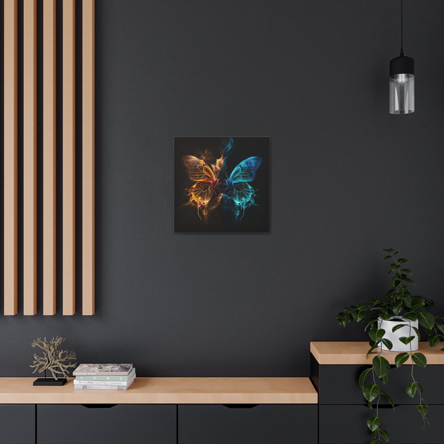 Canvas Gallery Wraps Kiss Neon Butterfly 9