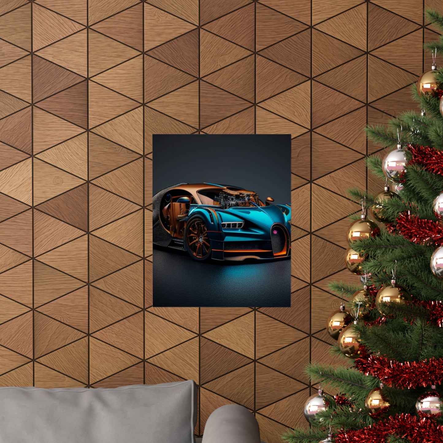 Premium Matte Vertical Posters Bugatti Blue 4