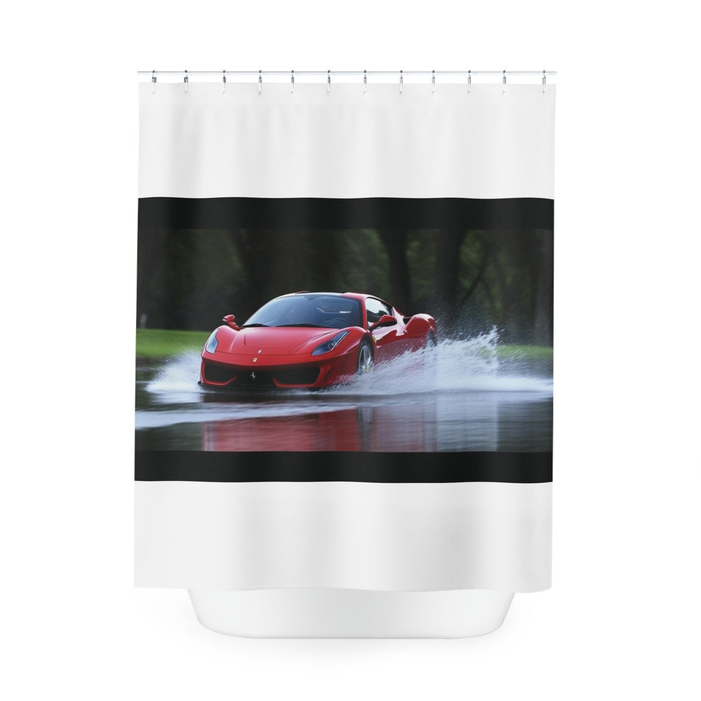 Polyester Shower Curtain Water Ferrari Splash 2
