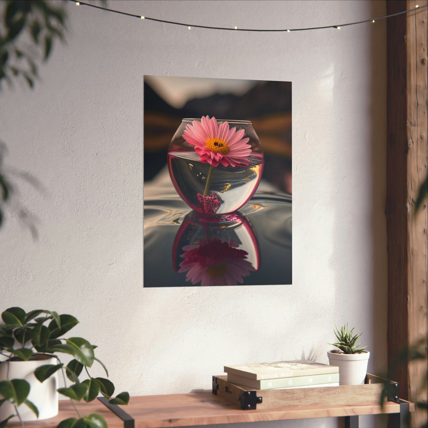 Premium Matte Vertical Posters Pink Daisy 1