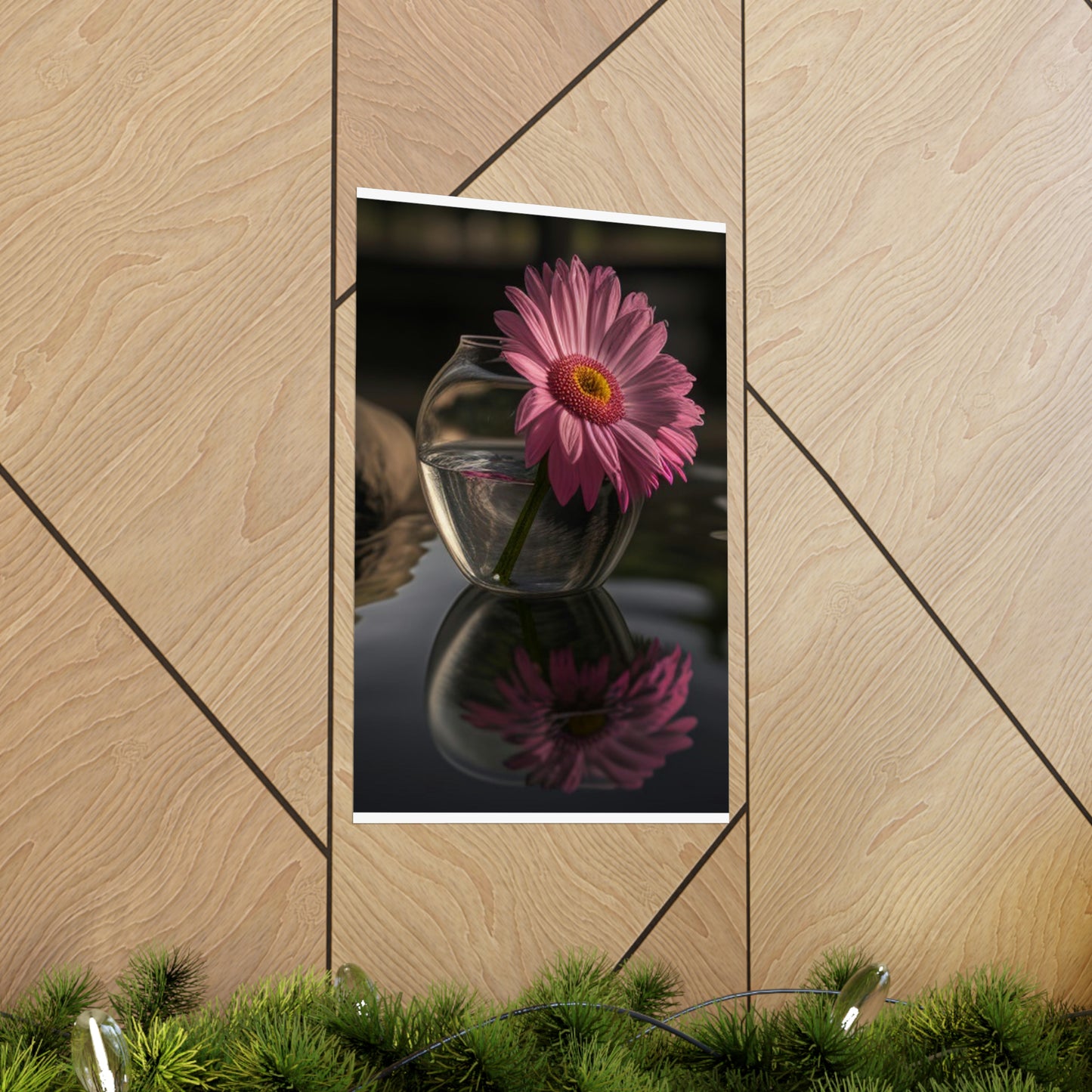 Premium Matte Vertical Posters Pink Daisy 2