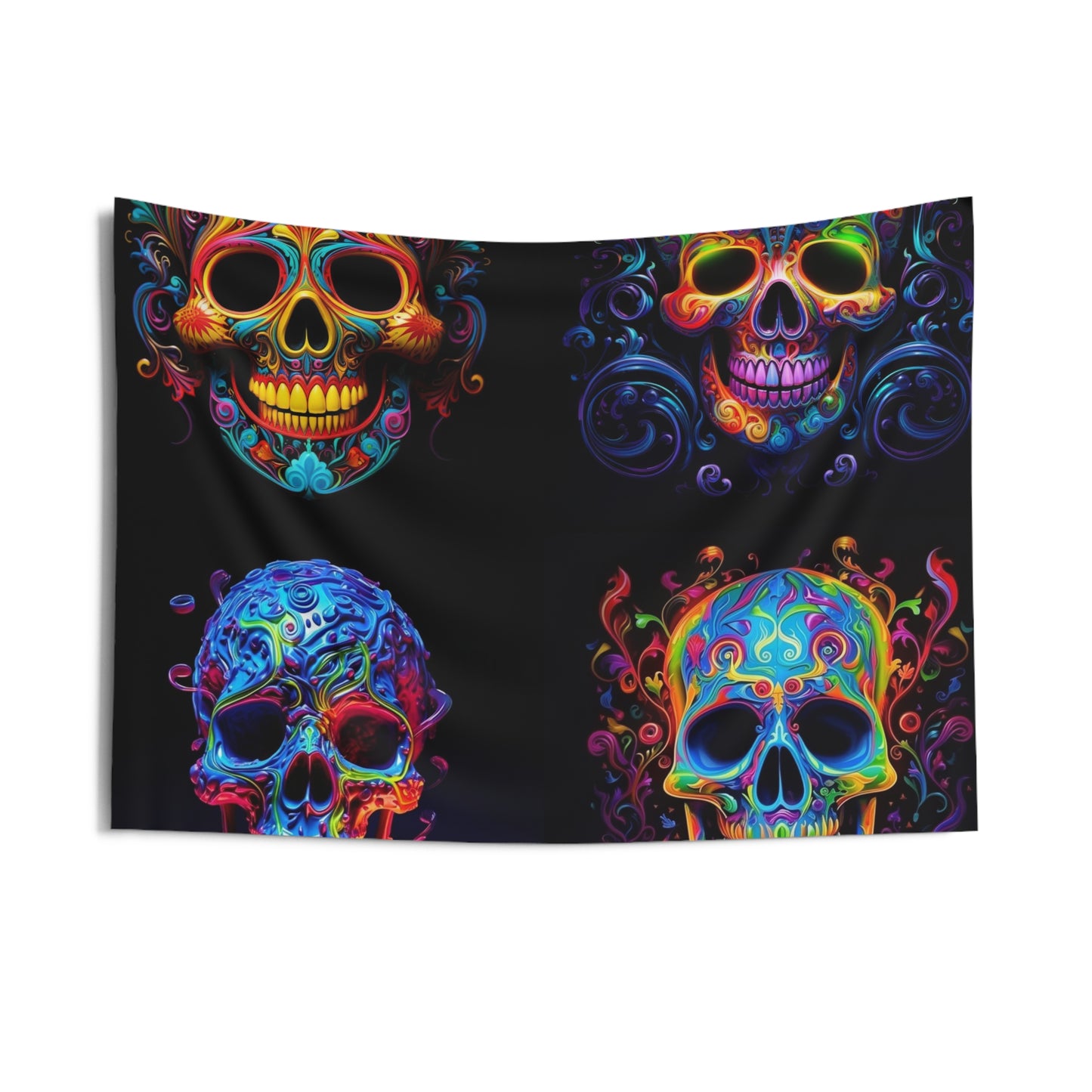 Indoor Wall Tapestries Macro Skull Color 5