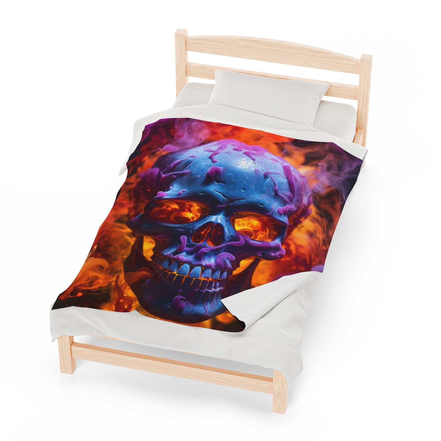 Velveteen Plush Blanket Macro Skull 3