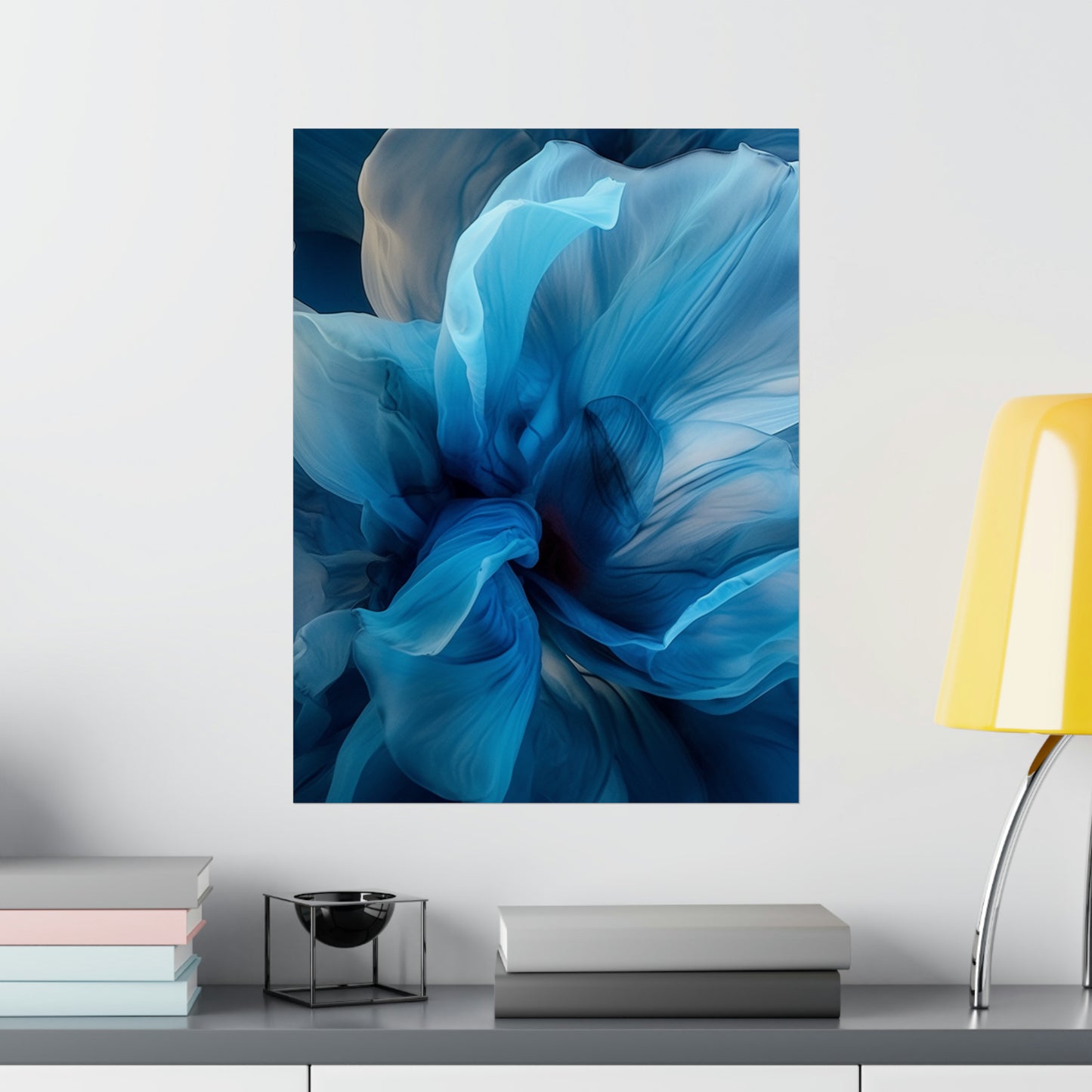 Premium Matte Vertical Posters Blue Tluip Abstract 2