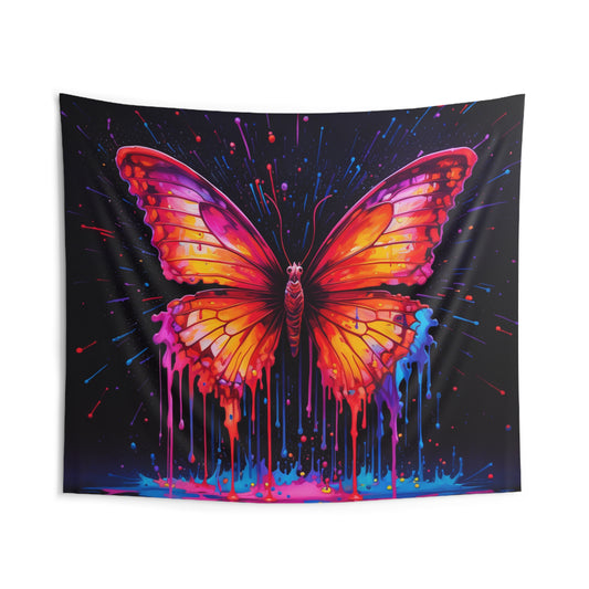 Indoor Wall Tapestries Pink Butterfly Flair 4