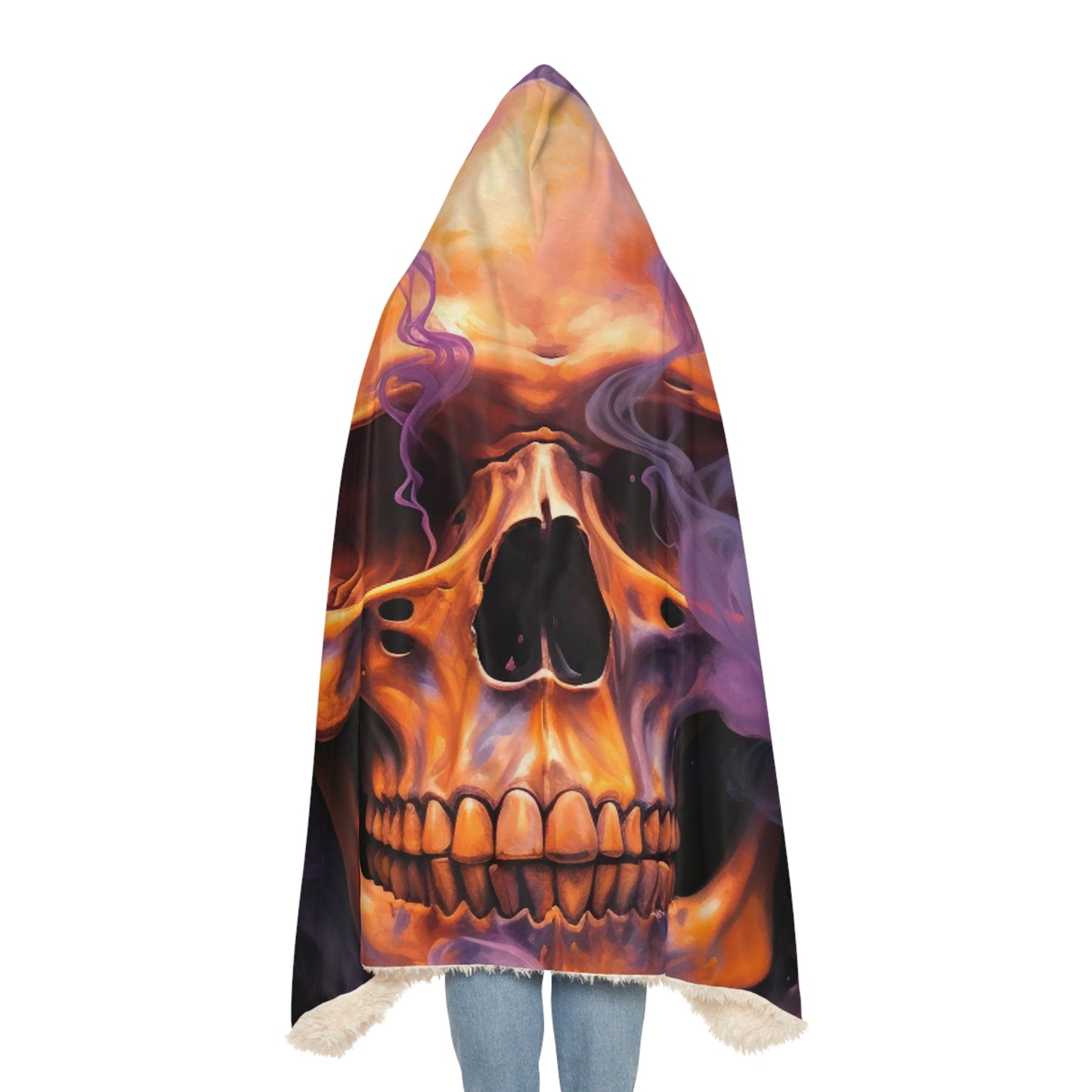 Snuggle Hooded Blanket Skull Flames 4