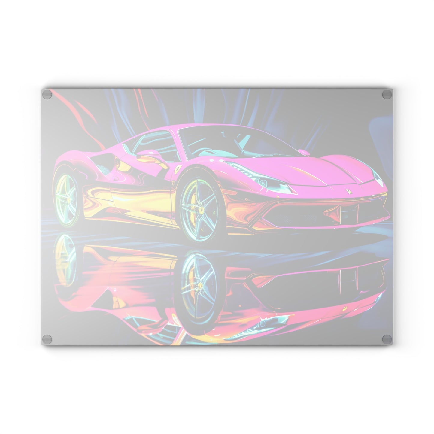 Glass Cutting Board Pink Macro Ferrari 3