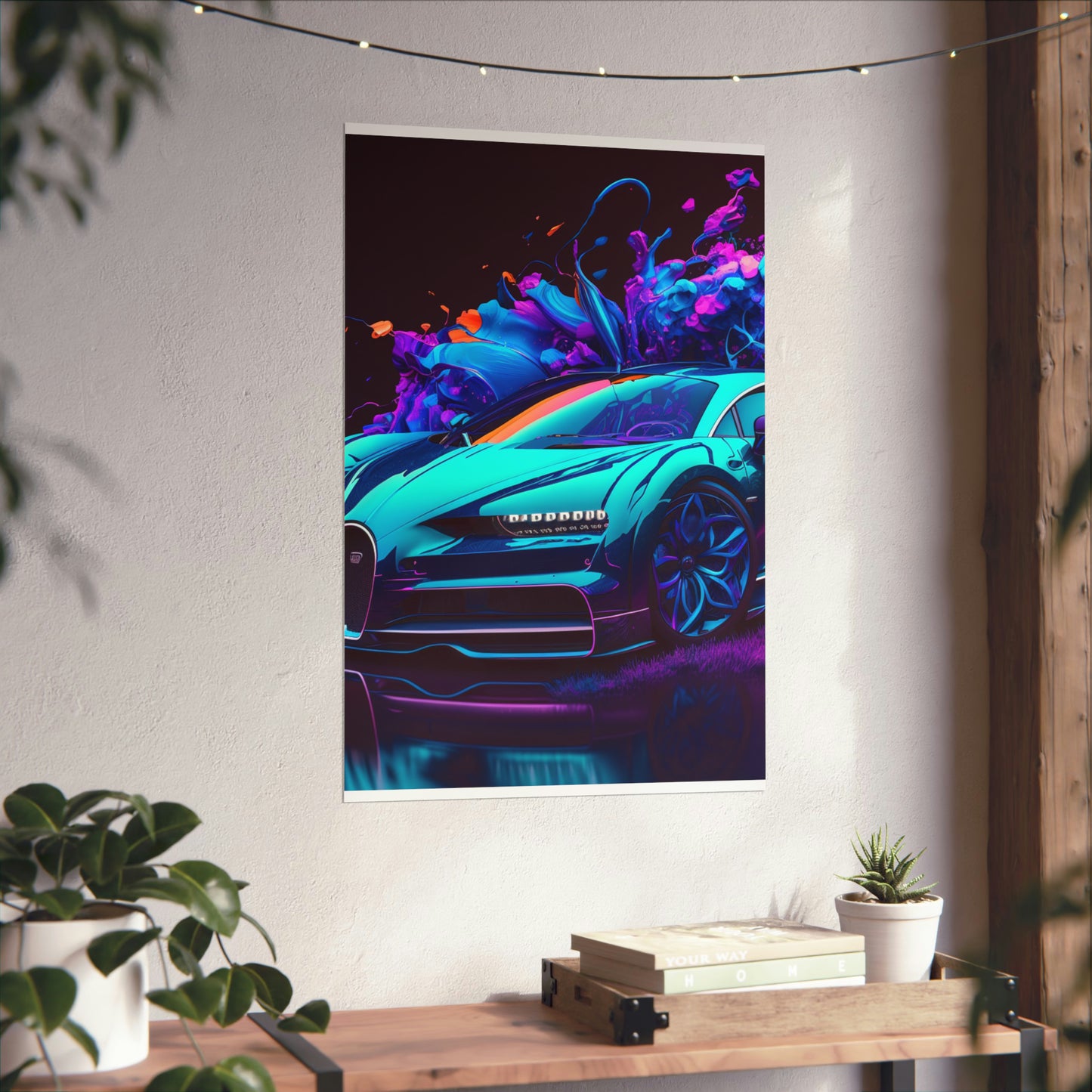 Premium Matte Vertical Posters Bugatti Neon Chiron 3