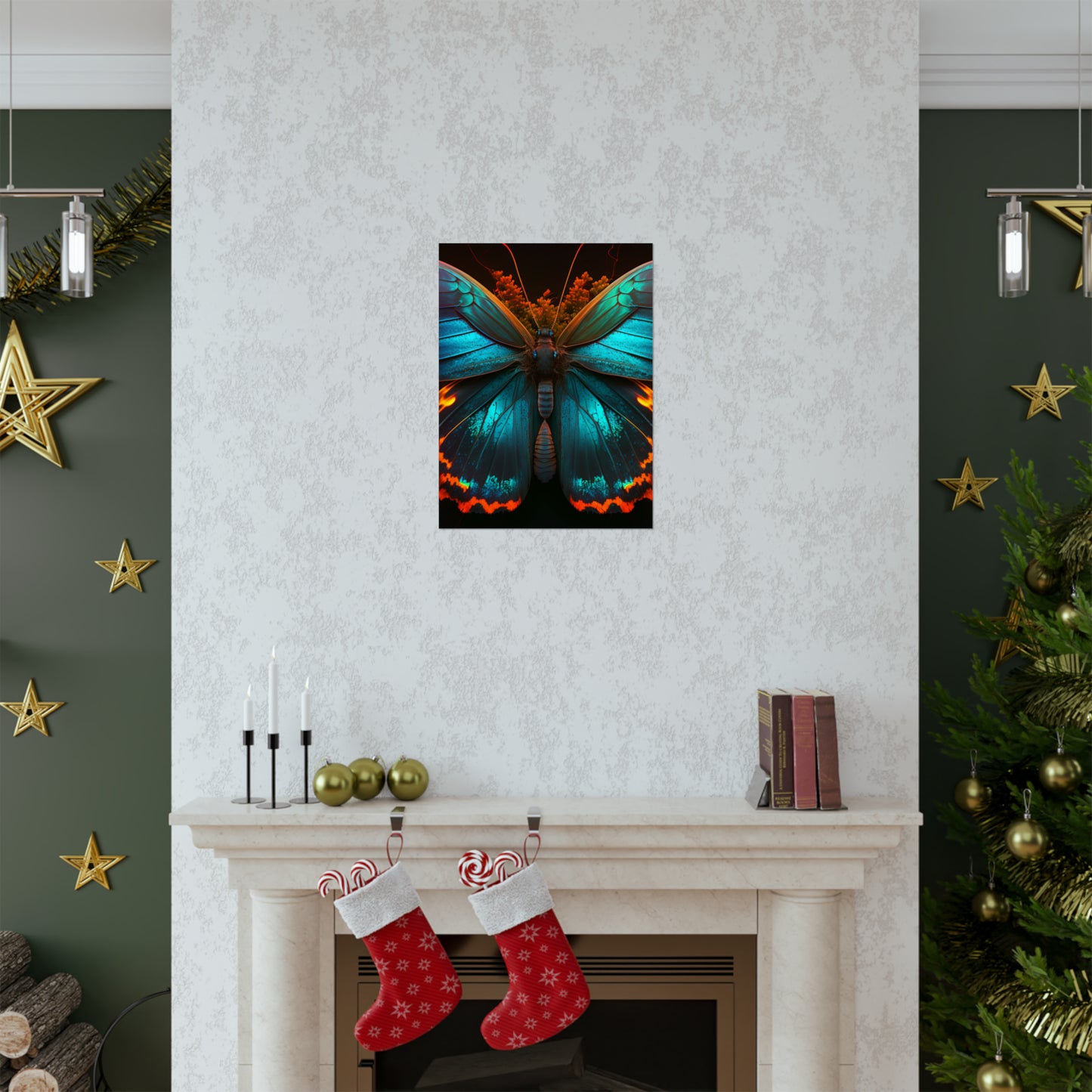Premium Matte Vertical Posters Neon Butterfly Flair 3
