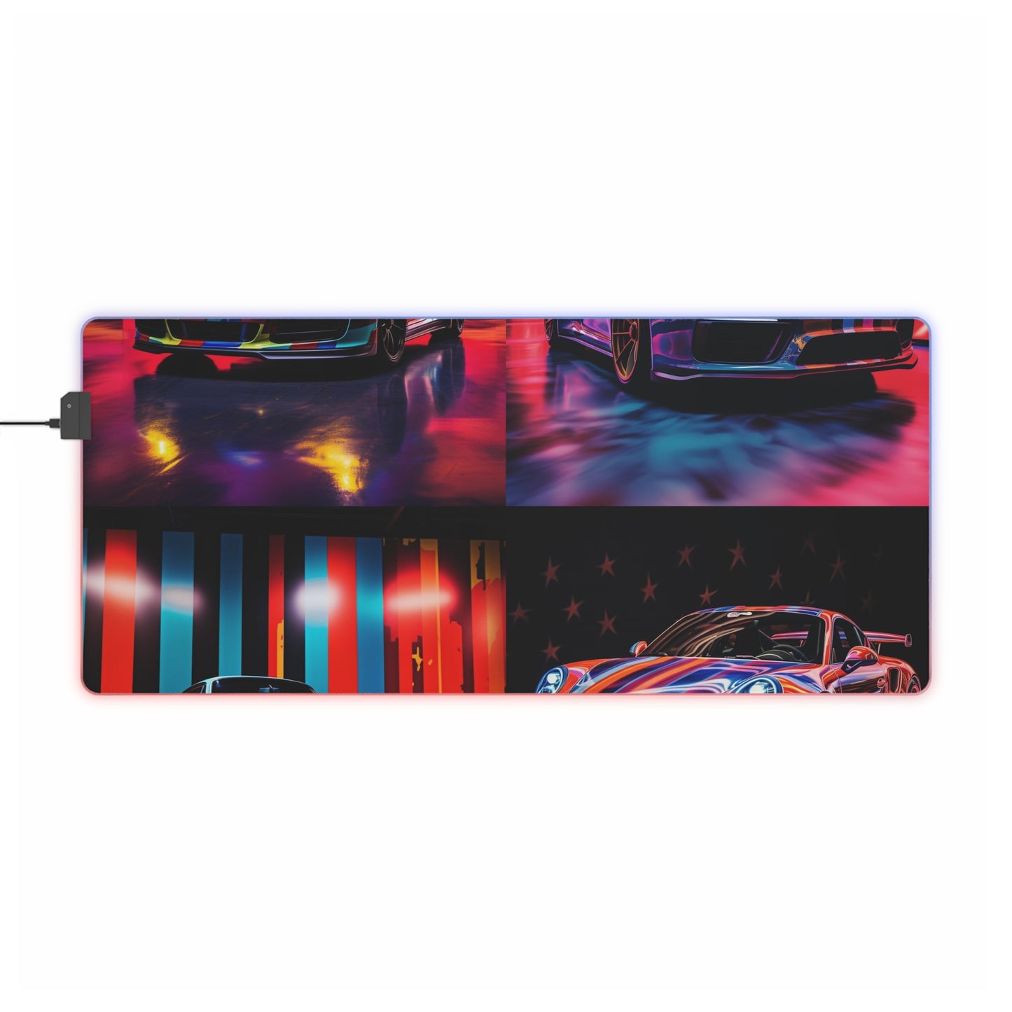 LED Gaming Mouse Pad Macro American Flag Porsche 5